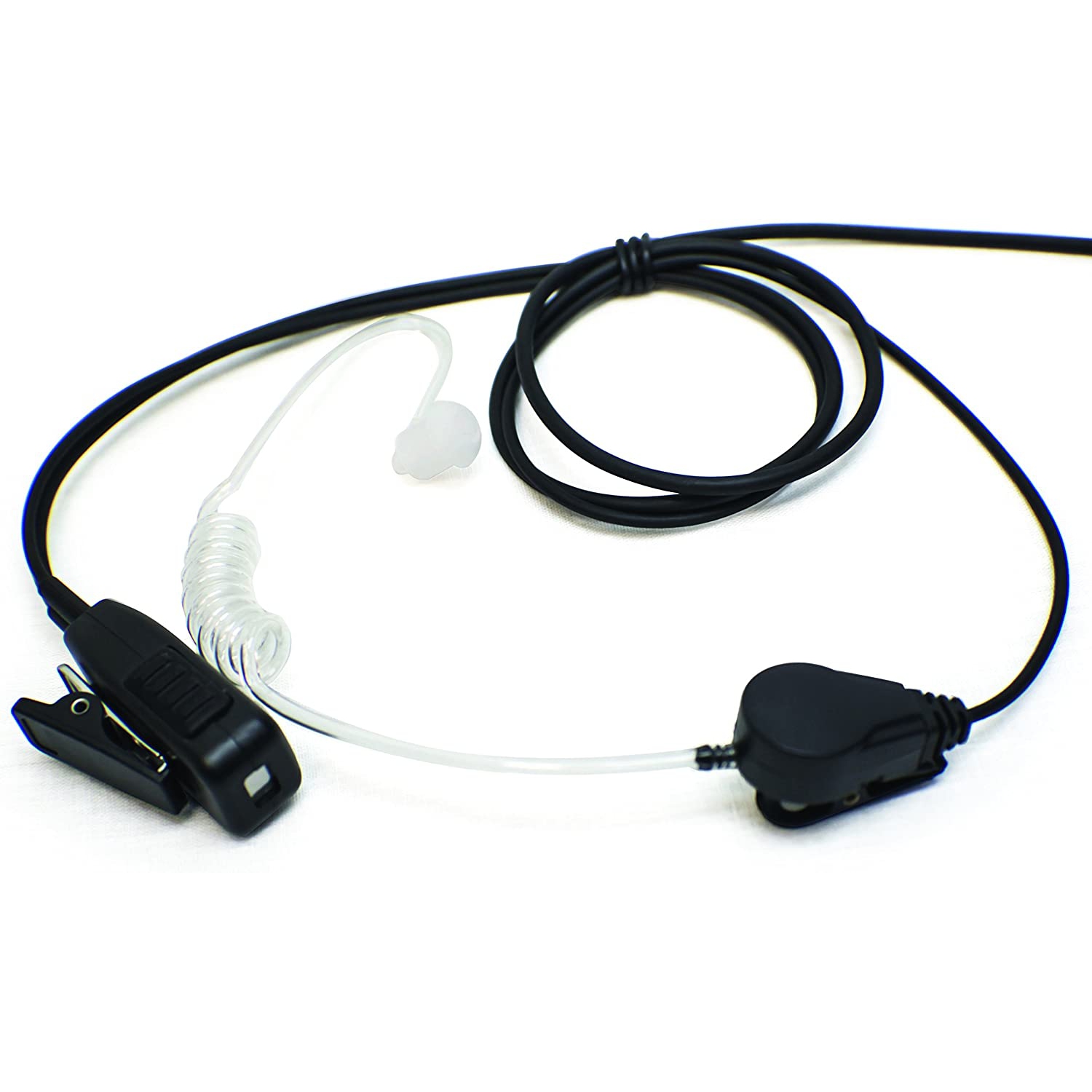 Single-Wire Surveillance Earpiece Mic for All Kenwood Baofeng and Retevis 2-Prong Audio Port Radio Models