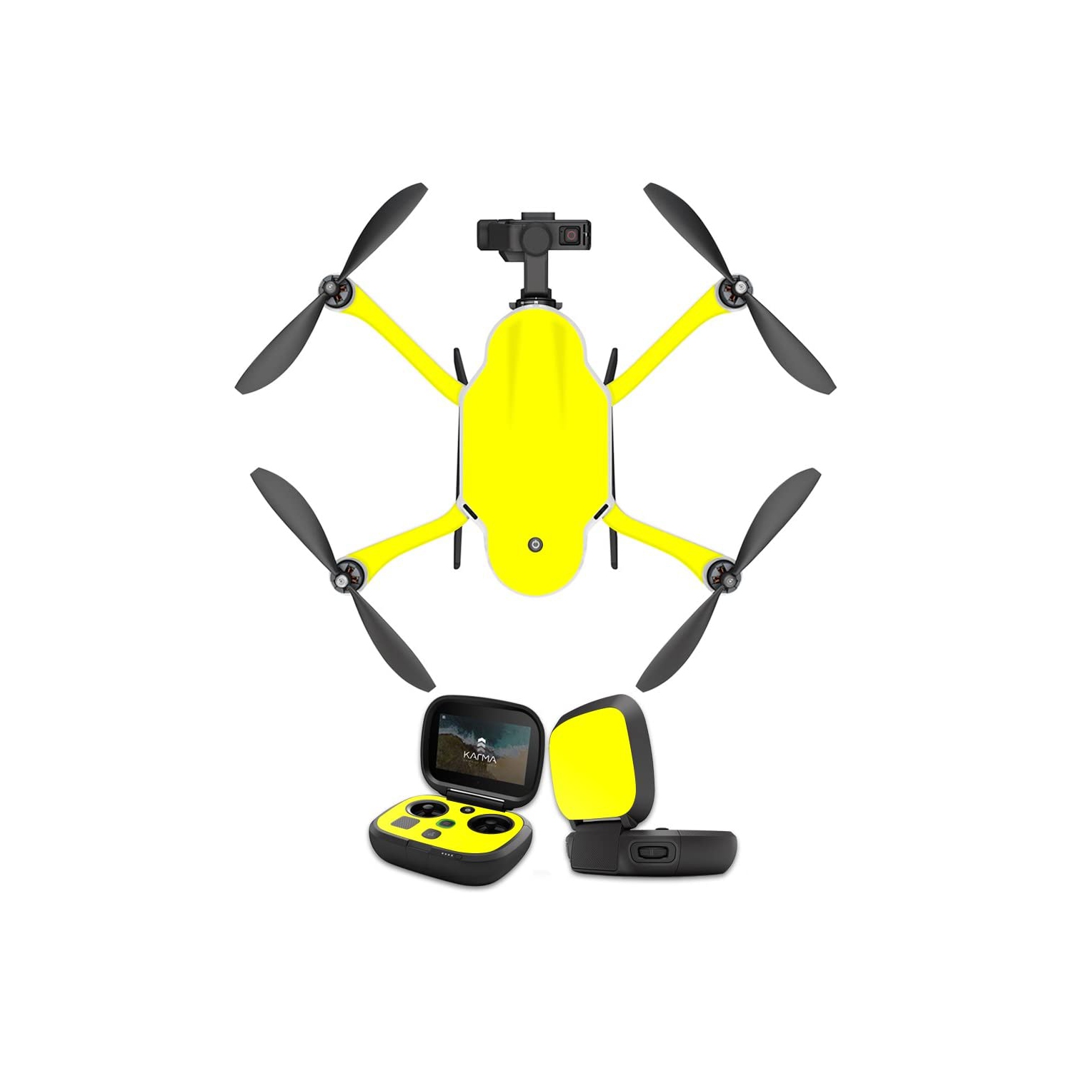 MightySkins Skin Compatible With GoPro Karma Drone headphones wrap cover sticker skins Solid Yellow