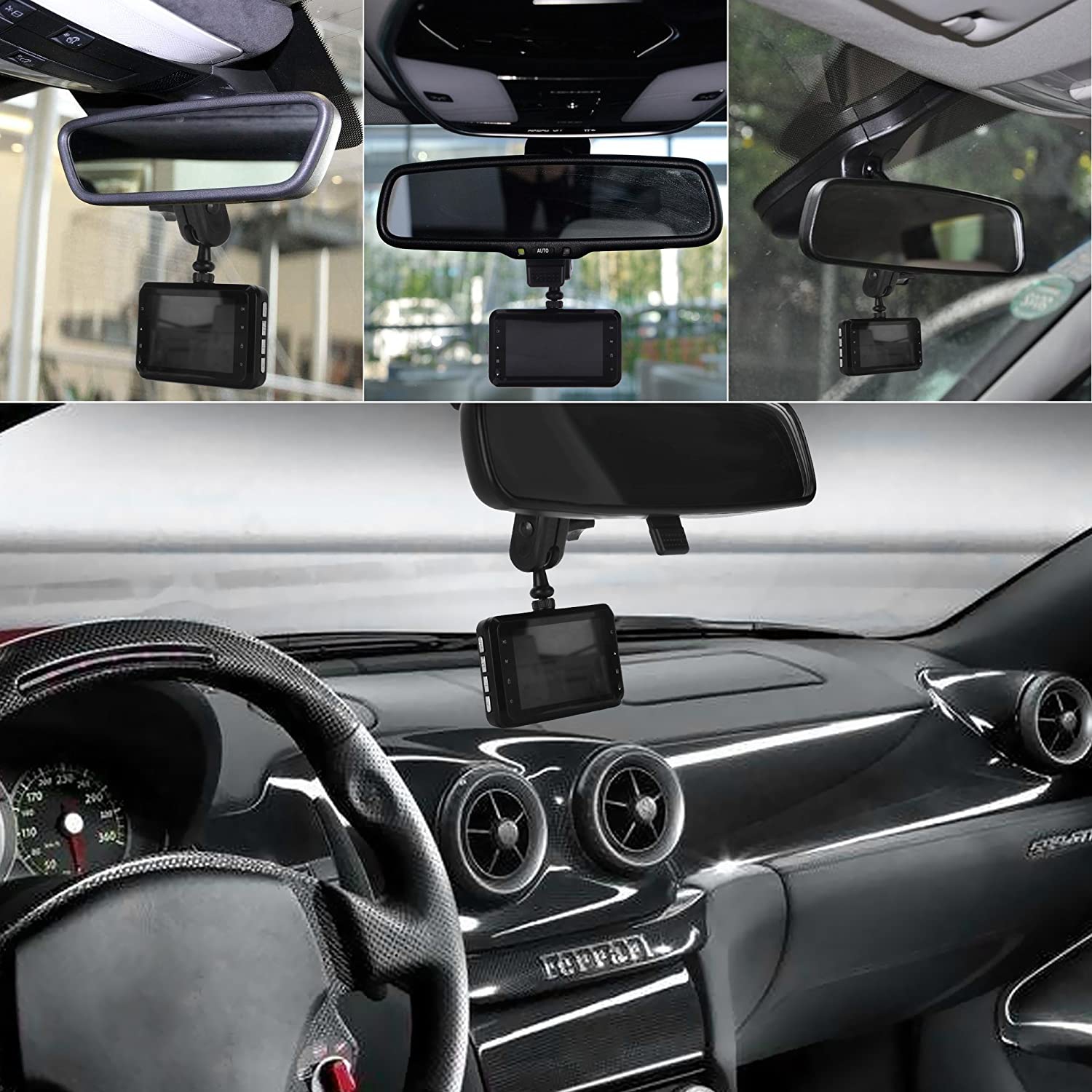 Dash Cam Mount Holder - Mirror Mount, Come with 15+ Different Joints,  Suitable for AUKEY, APEMAN, Rexing V1P, YI 2.7, Peztio, Roav, VaVa and  Most