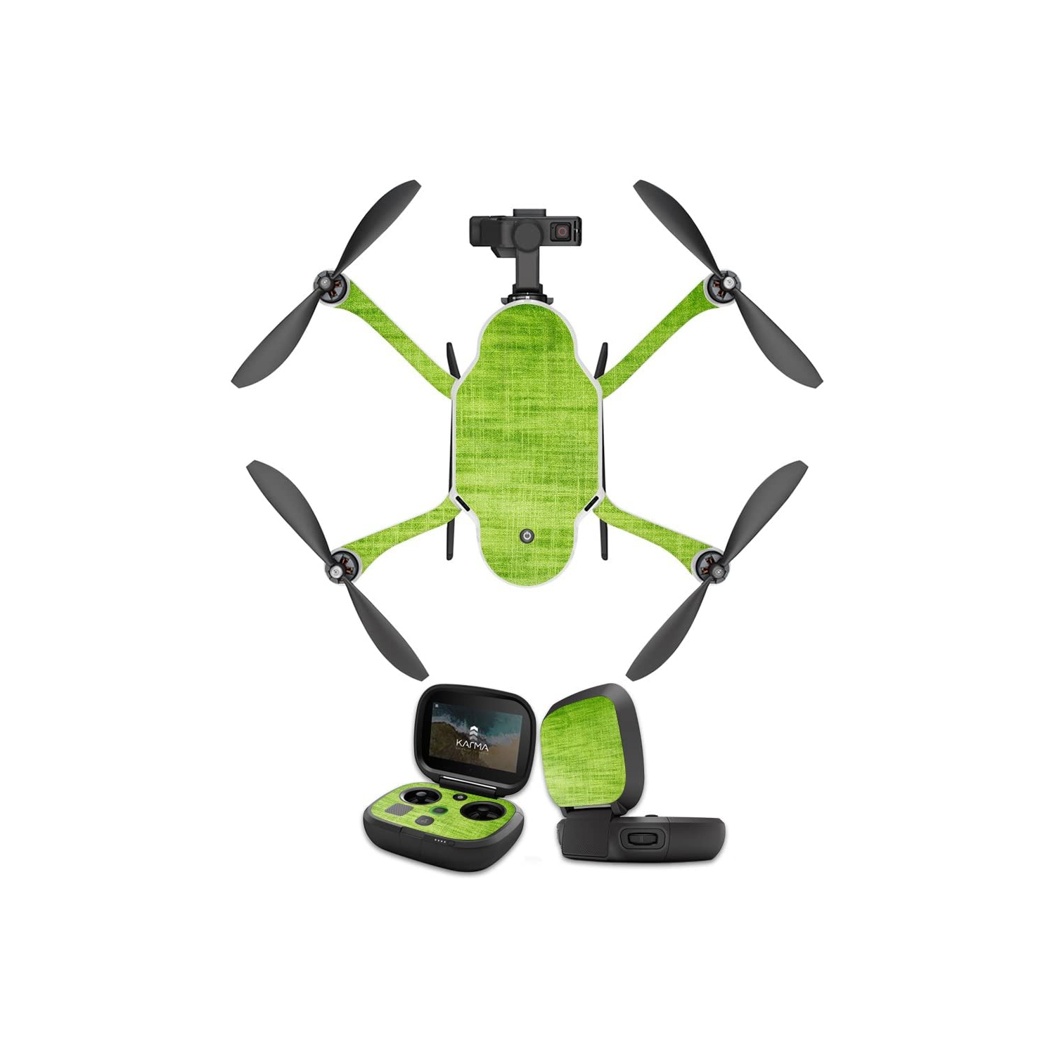 MightySkins Skin Compatible With GoPro Karma Drone headphones wrap cover sticker skins Green Fabric