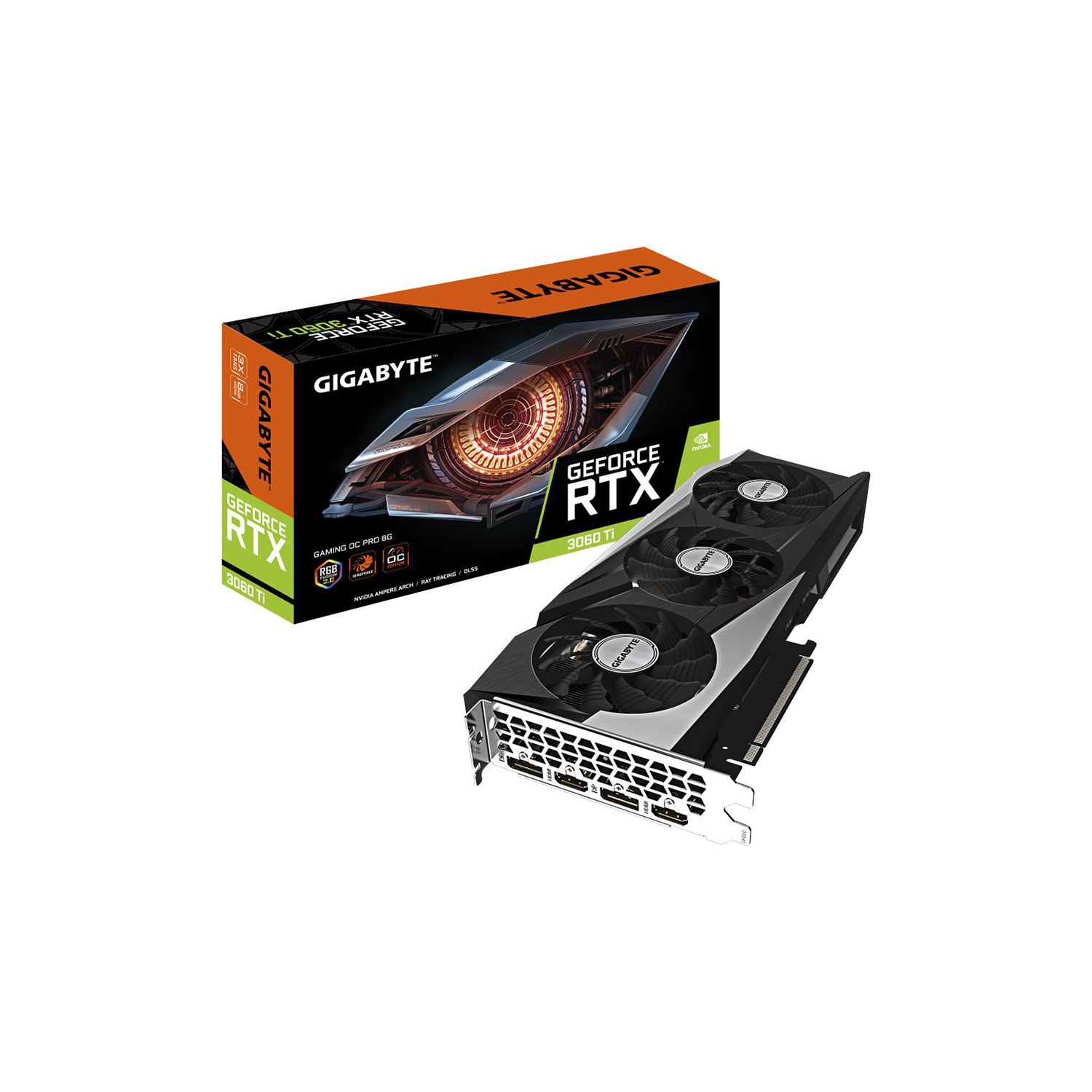 GIGABYTE Gaming OC PRO GeForce RTX 3060 Ti 8GB GDDR6 PCI Express 4.0 ATX Video Card GV-N306TGAMINGOC PRO-8GD (LHR)