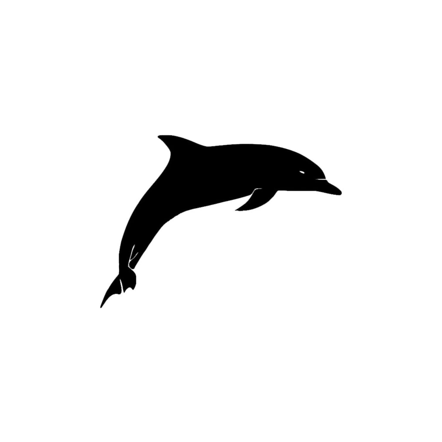 Cute Dolphin Vinyl Decal Sticker | Cars Trucks Vans Walls Laptops Cups | Black | 5.5 inches | KCD1513