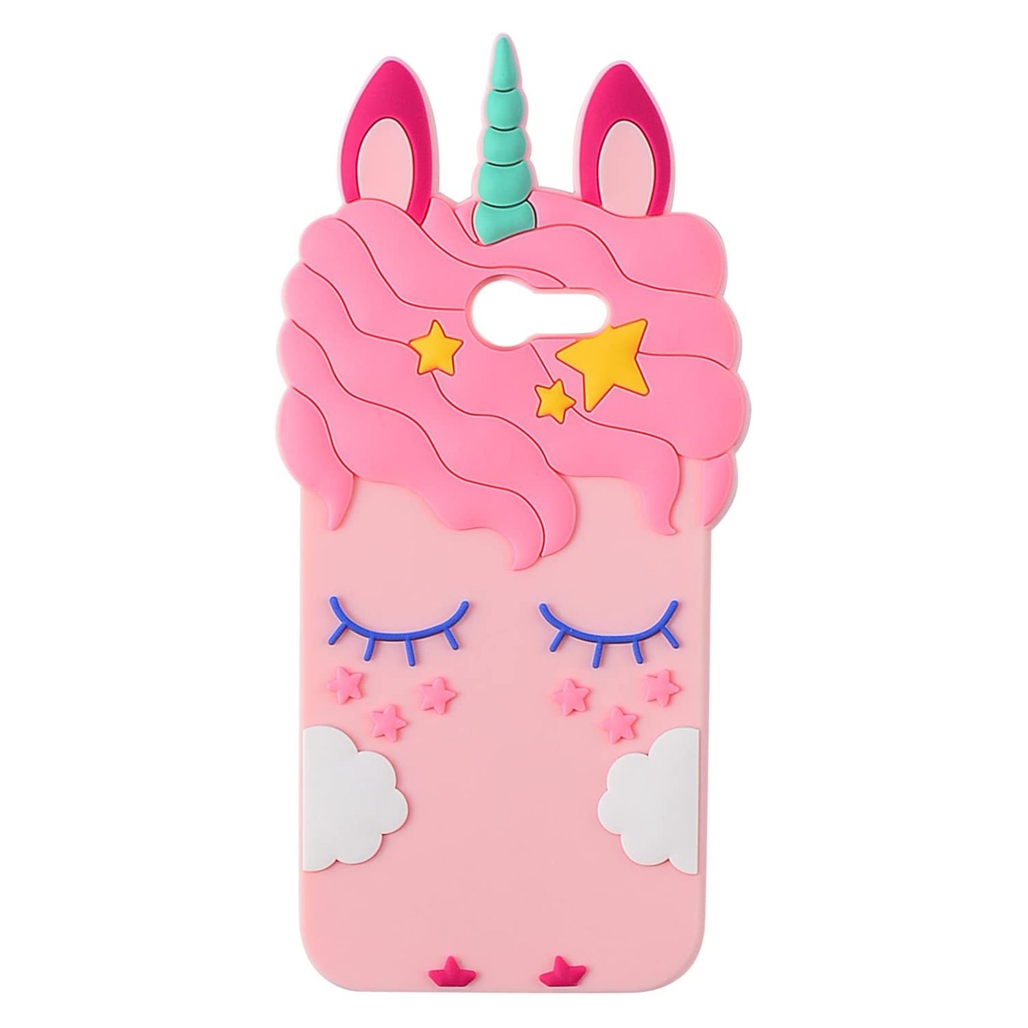 TopSZ Pink Unicorn Case for Samsung Galaxy J3 Emerge/J3 Prime/J3 Eclipse,3D Cartoon Horse Silicone Kawaii Animal Cute Charact