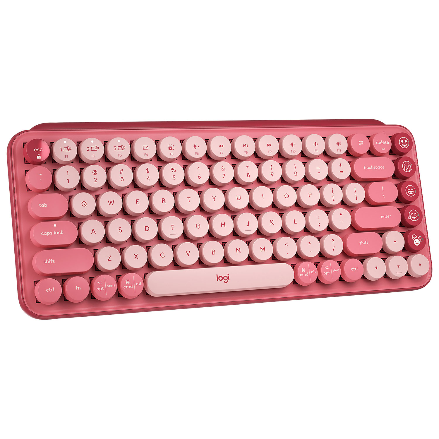 Logitech POP Keys Wireless Mechanical Keyboard with Customizable Emoji Keys - Rose - En
