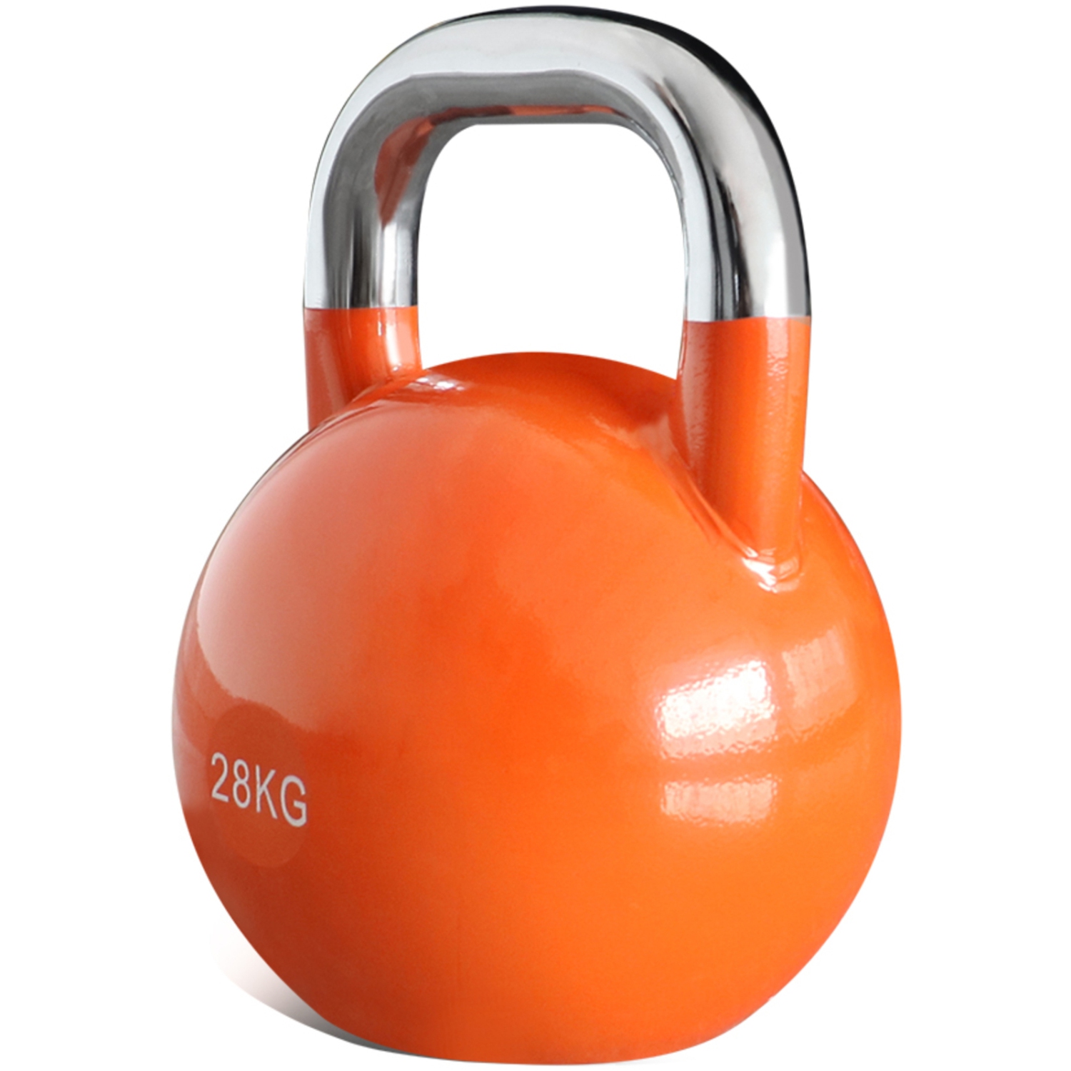 PRISP Competition Kettlebell Weight 28kg - Pro Grade Heavy Duty Cast Steel, Orange