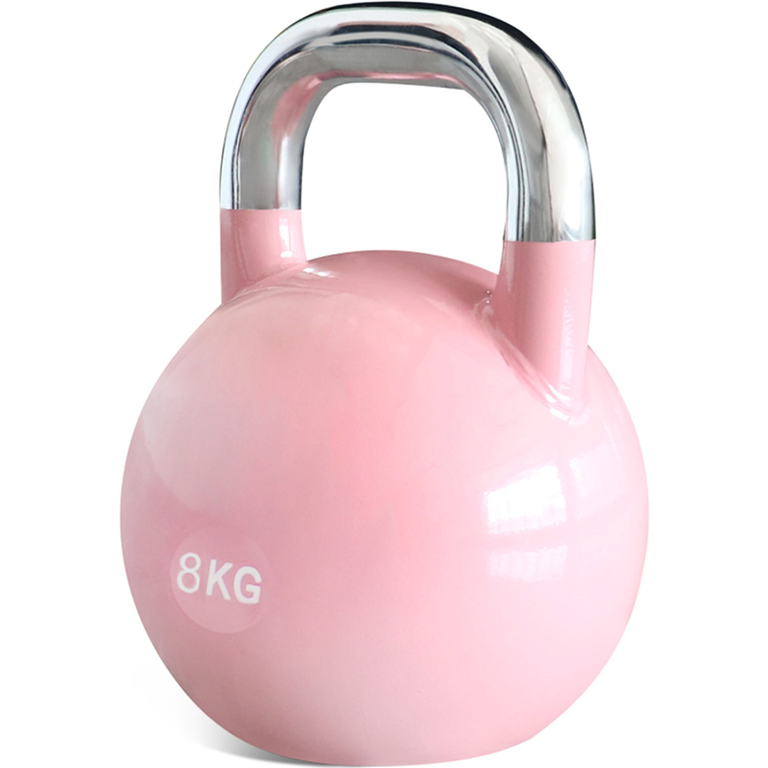 PRISP Competition Kettlebell Weight 8kg - Pro Grade Heavy Duty Cast Steel, Pink