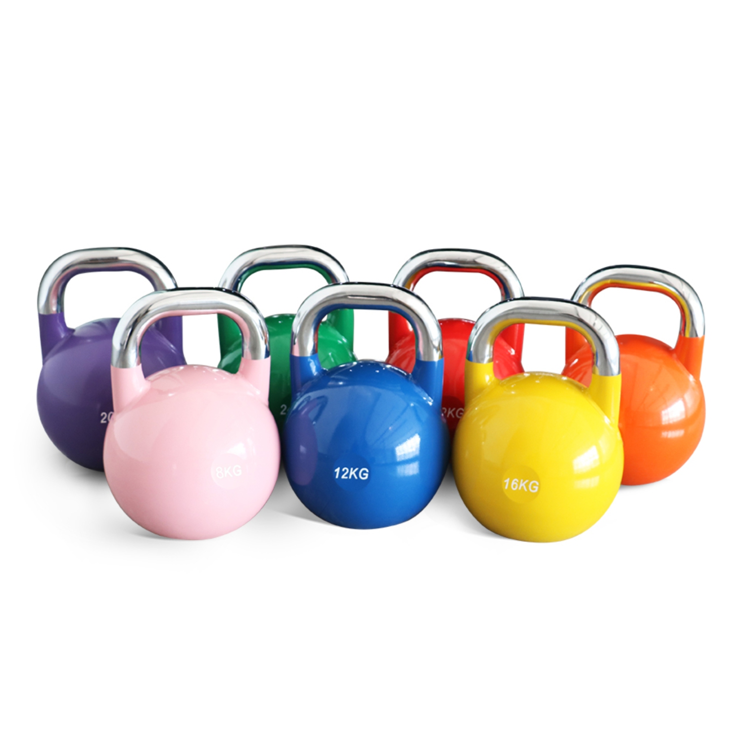 PRISP Competition Kettlebell Weight 8kg - Pro Grade Heavy Duty Cast Steel, Pink