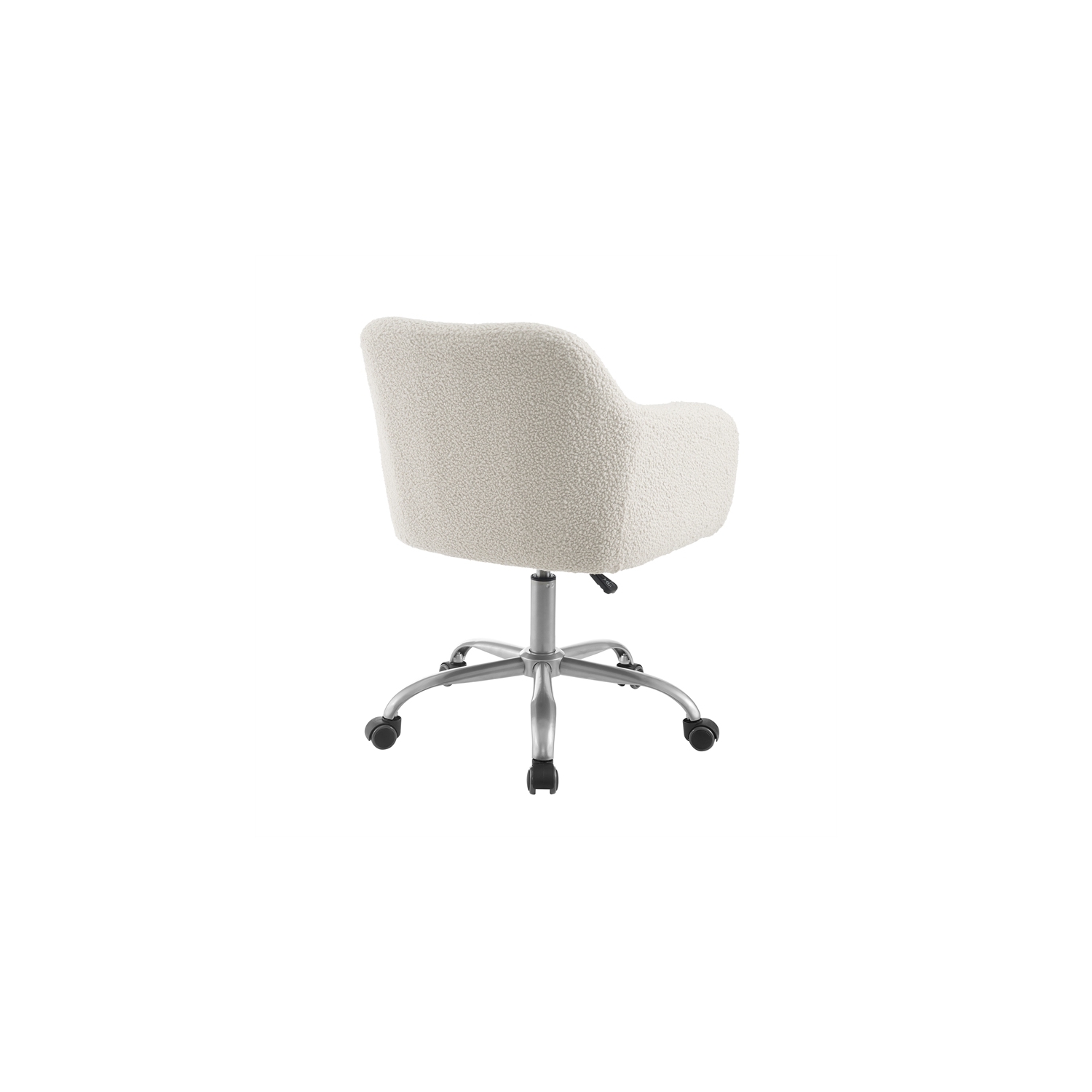 Riverbay Furniture Sherpa Metal Upholstered Office Chair in Chrome