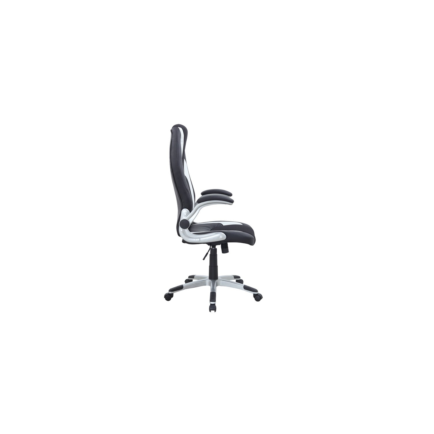 Milan 50.8" Steel/PU Ergonomic Adjustable Computer Chair in Black