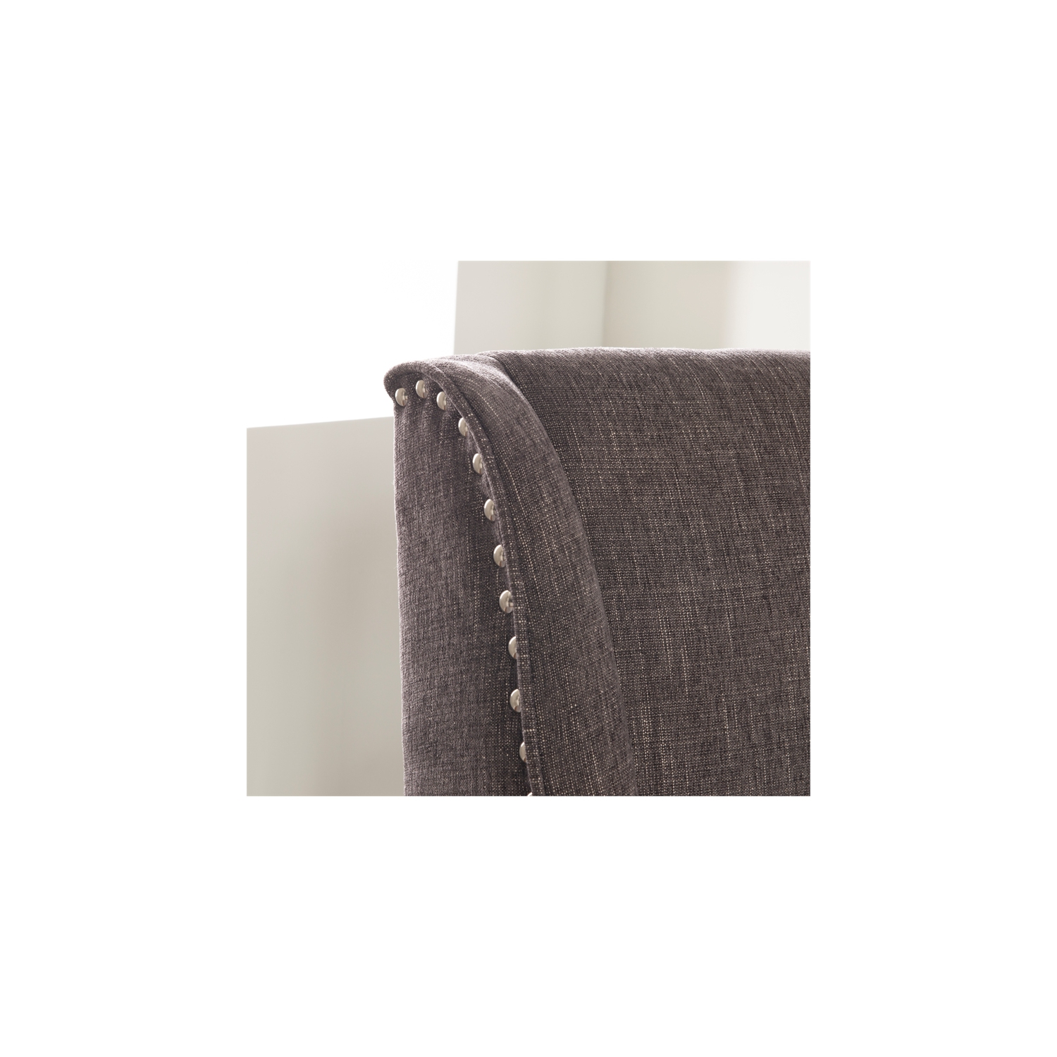 Linon Draper Wood Upholstered Office Chair in Charcoal Gray