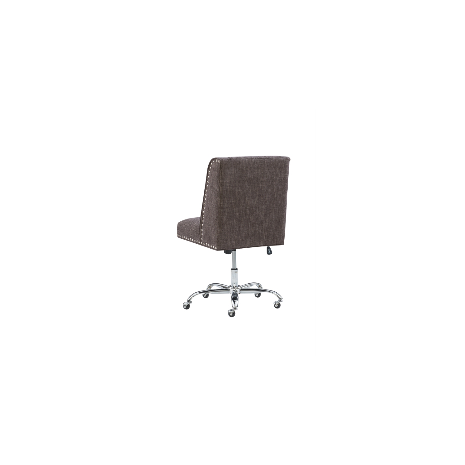 Linon Draper Wood Upholstered Office Chair in Charcoal Gray