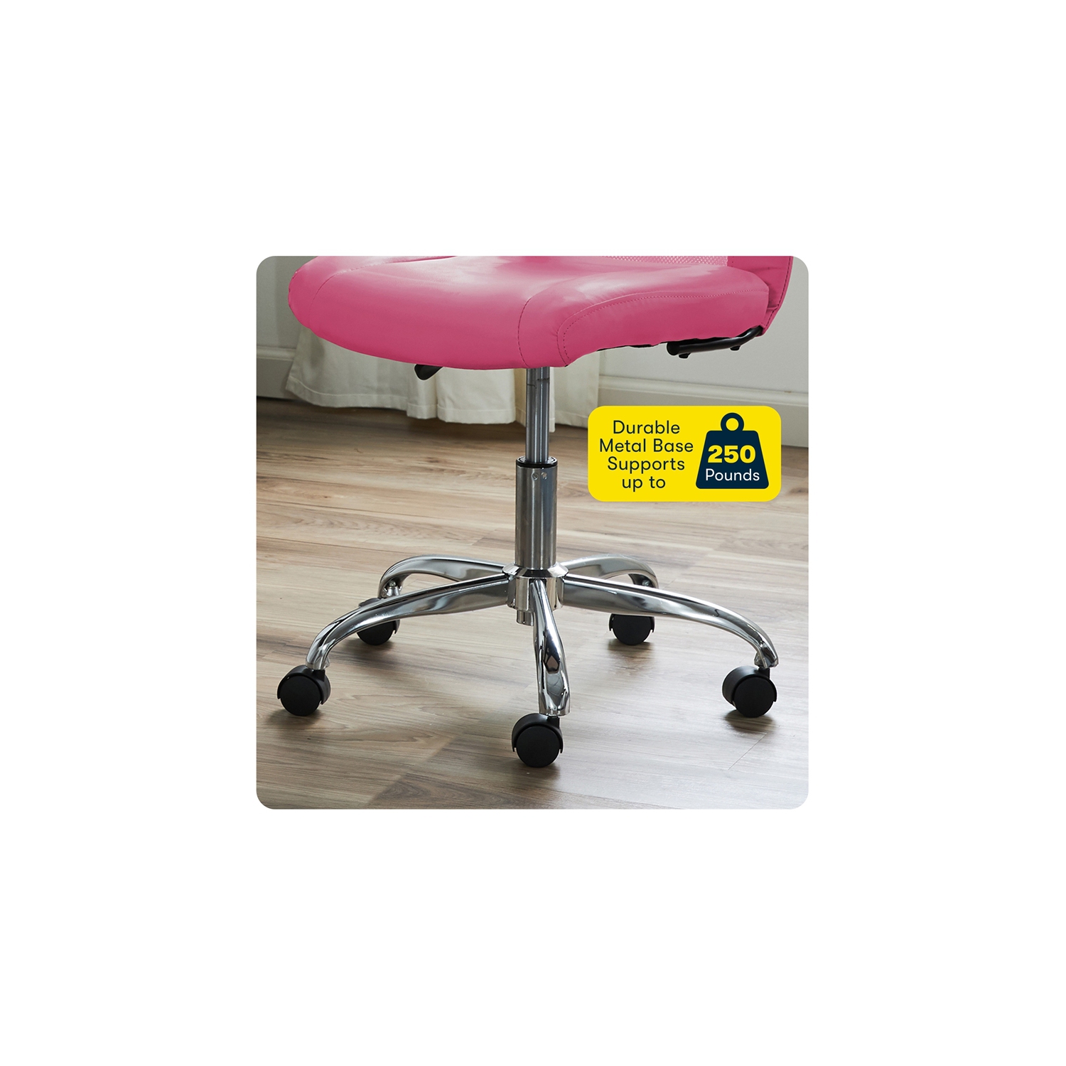 Serta at Home Essentials Faux Leather Office Chair in Pink