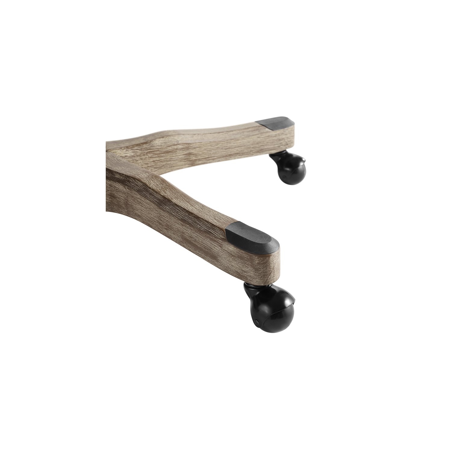 Linon Sinclair Wood Upholstered Swivel Office Chair in Charcoal Gray