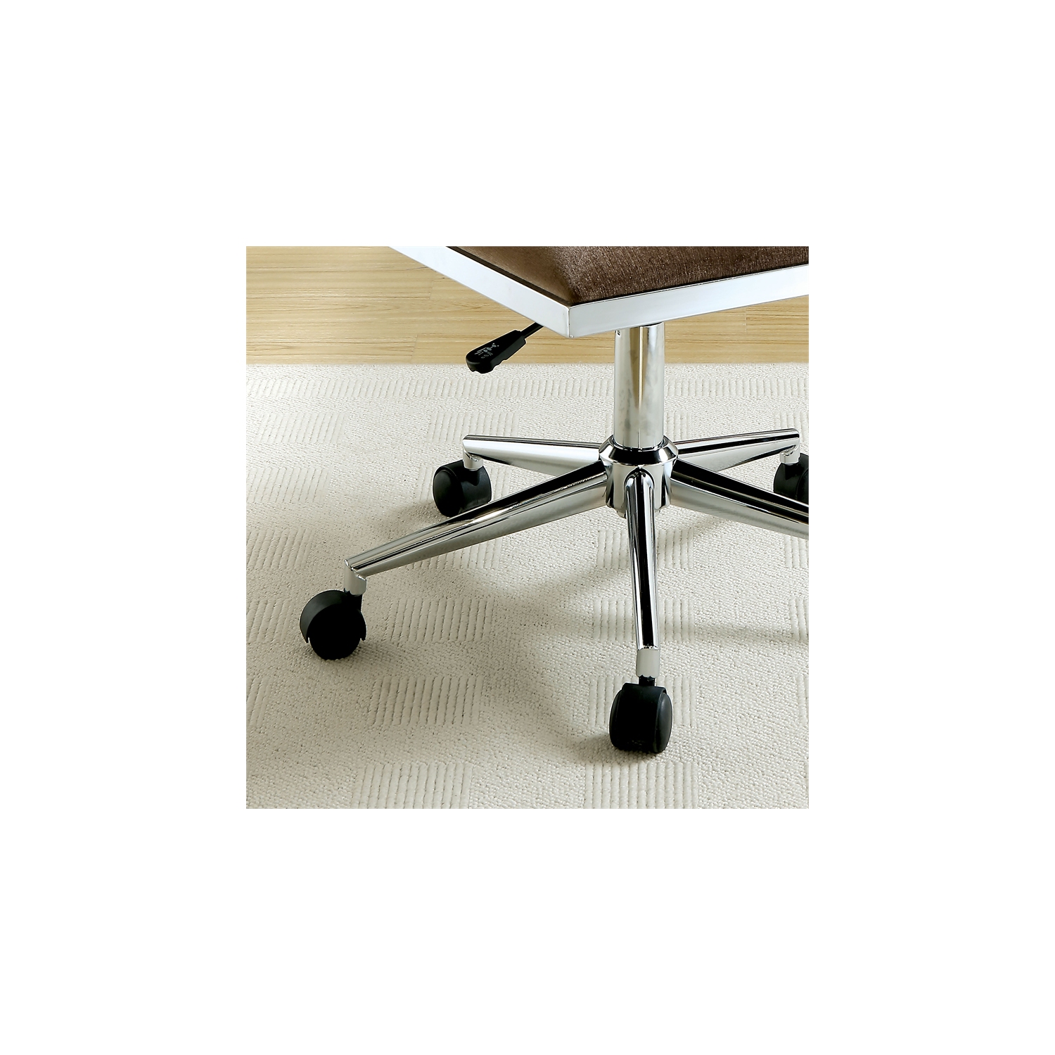 Furniture of America Bella Fabric Ergonomic Armless Office Chair in Brown