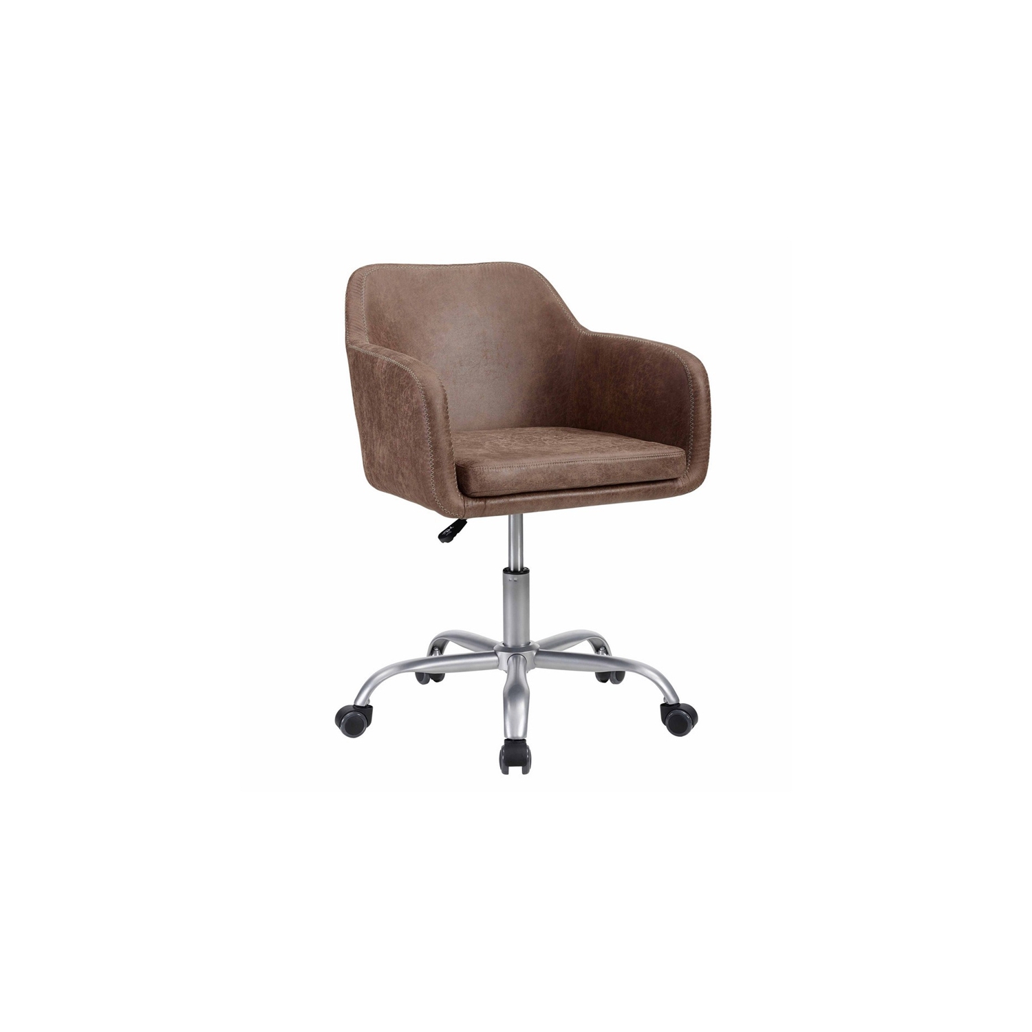 Riverbay Furniture Adjustable Office Chair in Rustic Brown and Silver