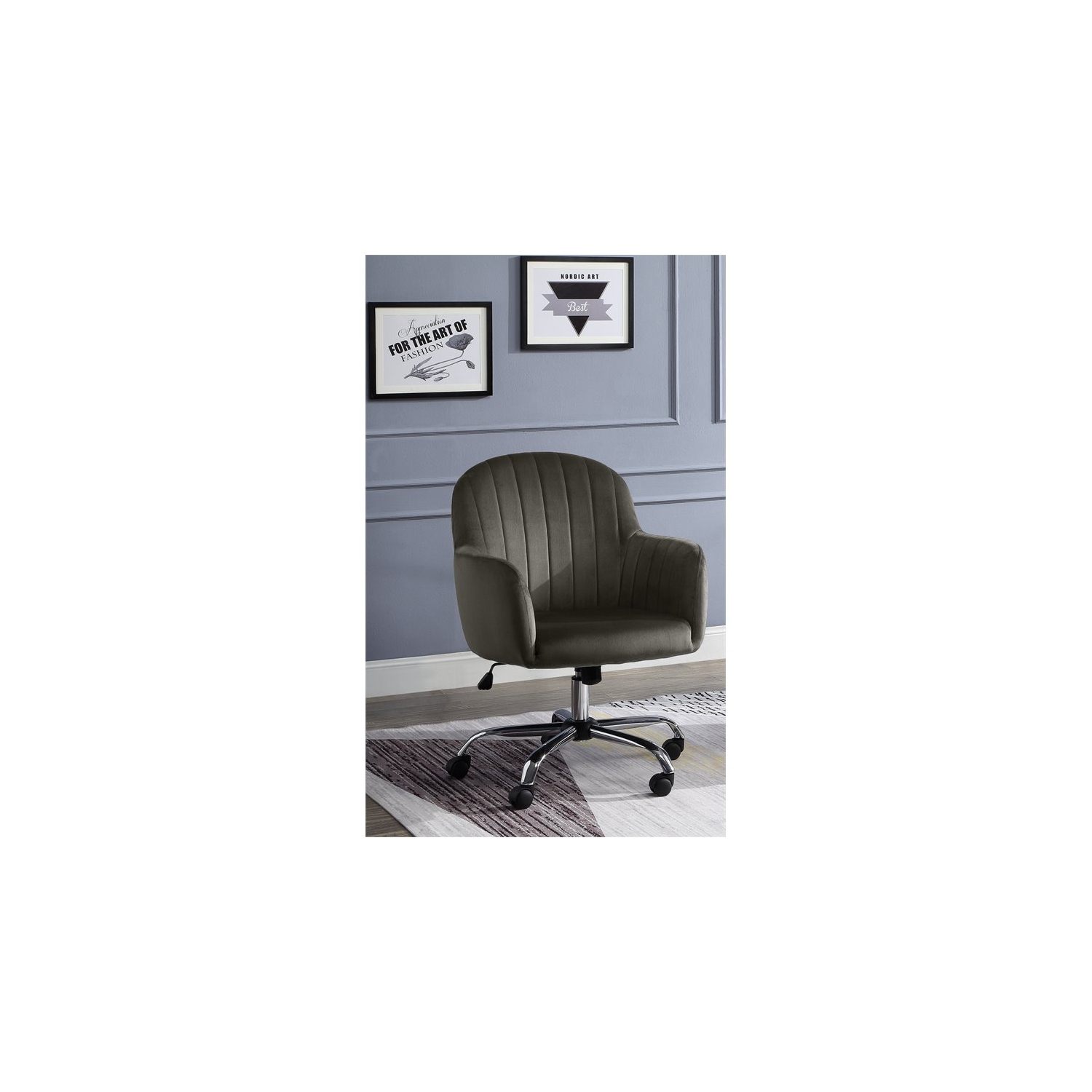 Furniture of America Allenton Fabric Adjustable Office Chair in Brown