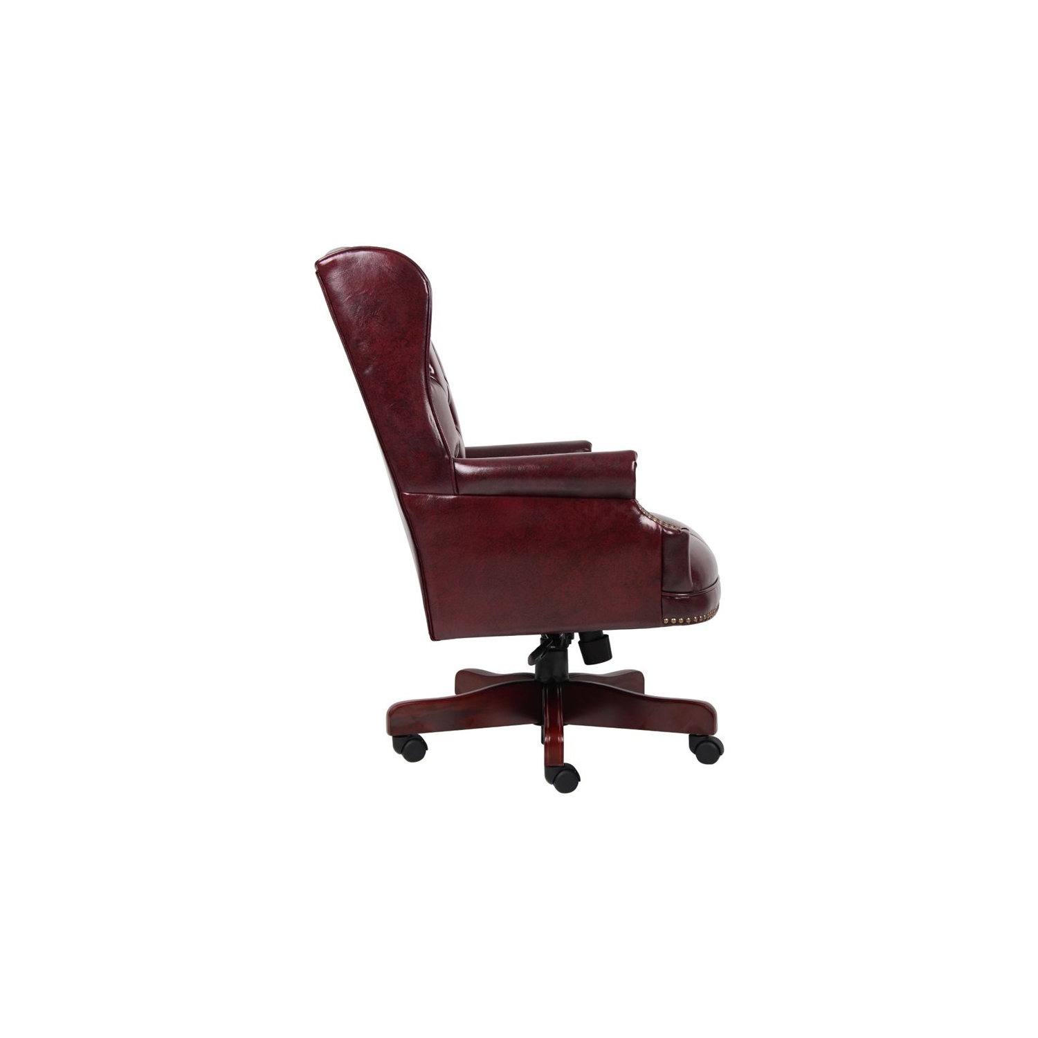 Boss Office Traditional High Back Faux Leather Tufted Executive Chair in Oxblood