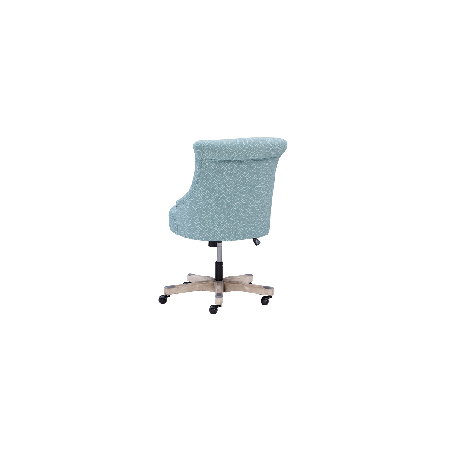 Linon Sinclair Wood Upholstered Office Chair in Light Blue