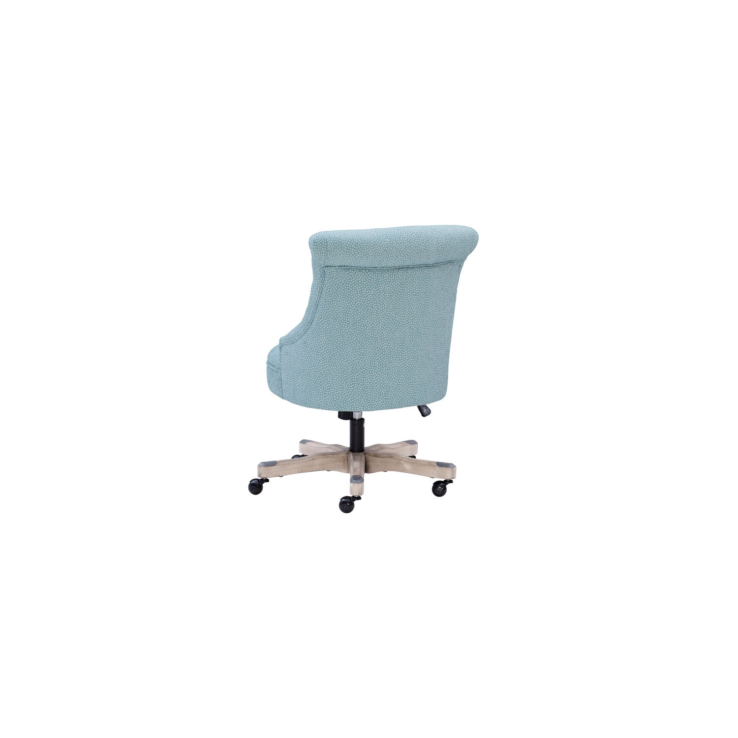 Linon Sinclair Wood Upholstered Office Chair in Light Blue