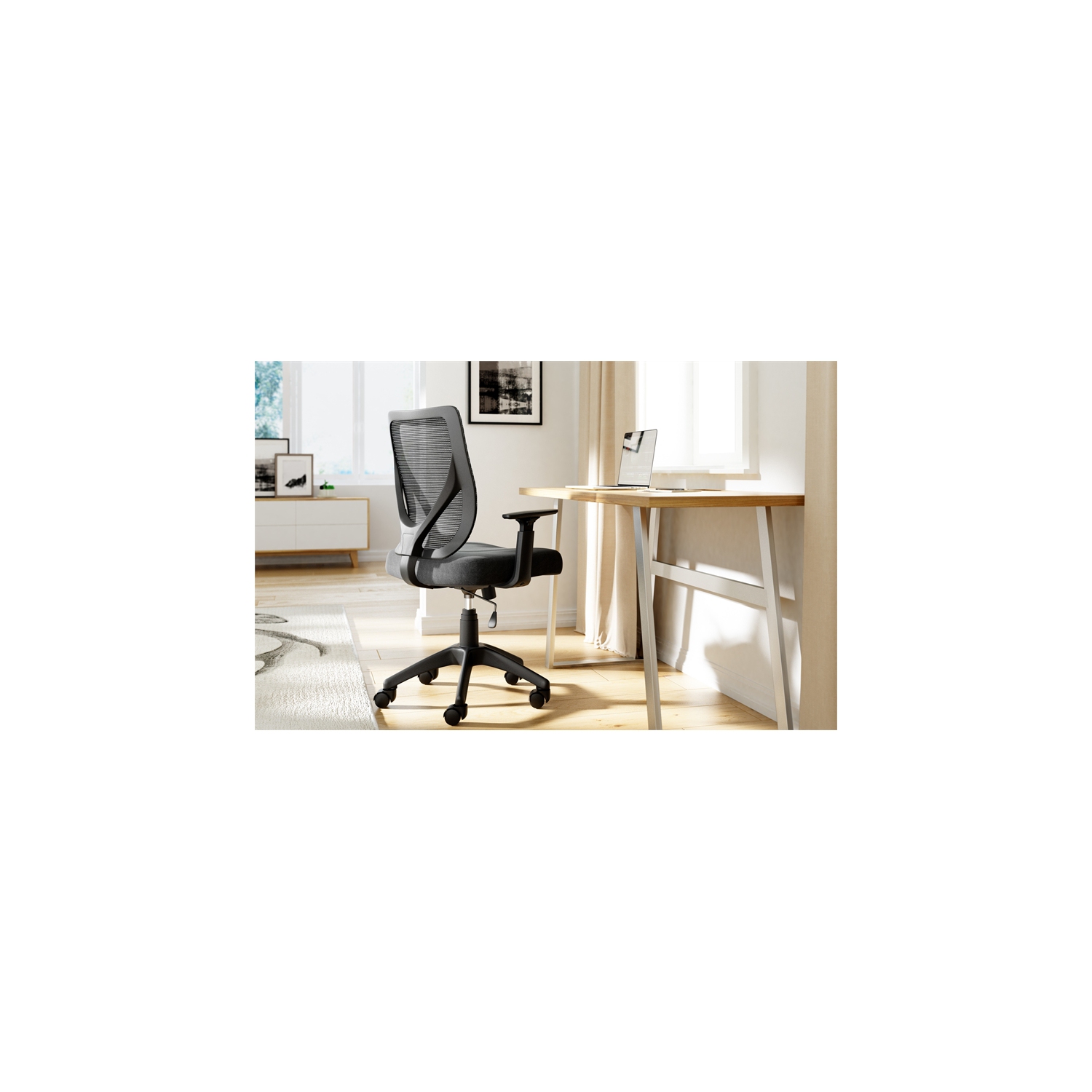 Serta – Fauteuil de bureau en mailles noir de jais de production avec base en nylon