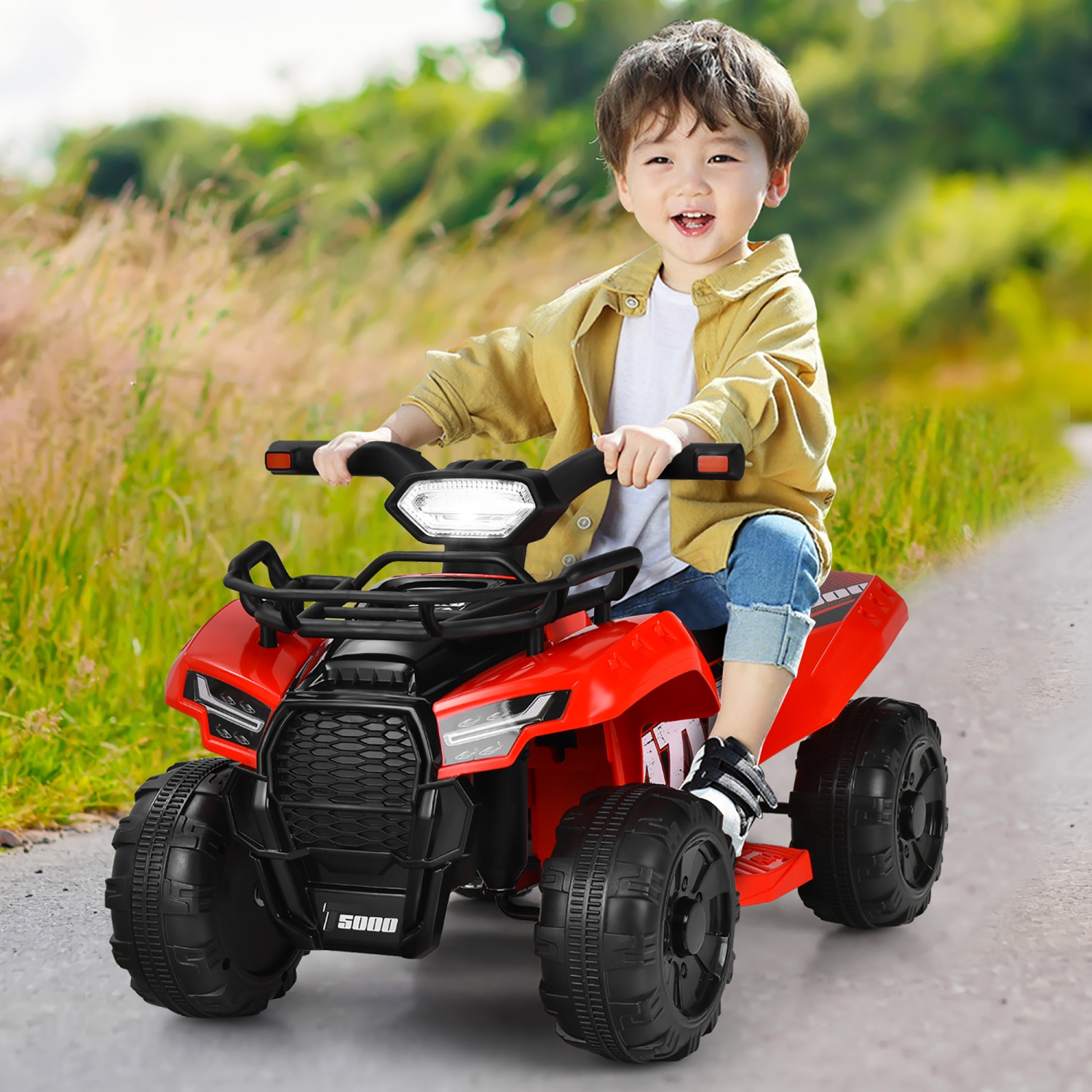 Costway 6V Kids ATV Quad Electric Ride On Car Toy Toddler w/LED Light&MP3