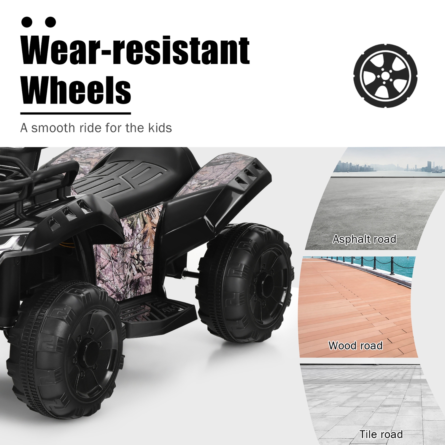 Costway 6V Kids ATV Quad Electric Ride On Car Toy Toddler w/LED Light&MP3