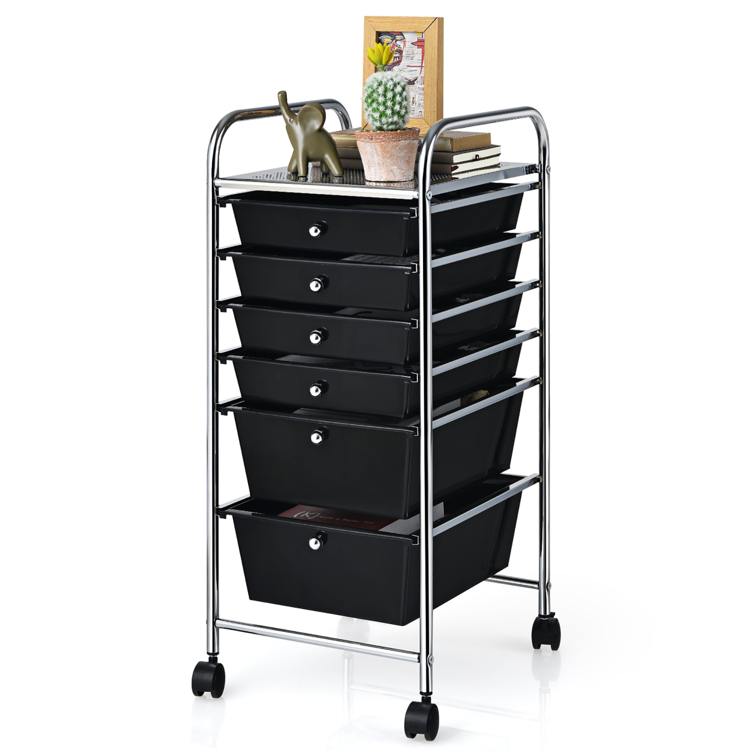 Costway 6 Drawer Rolling Storage Cart Scrapbook Paper Office Organizer