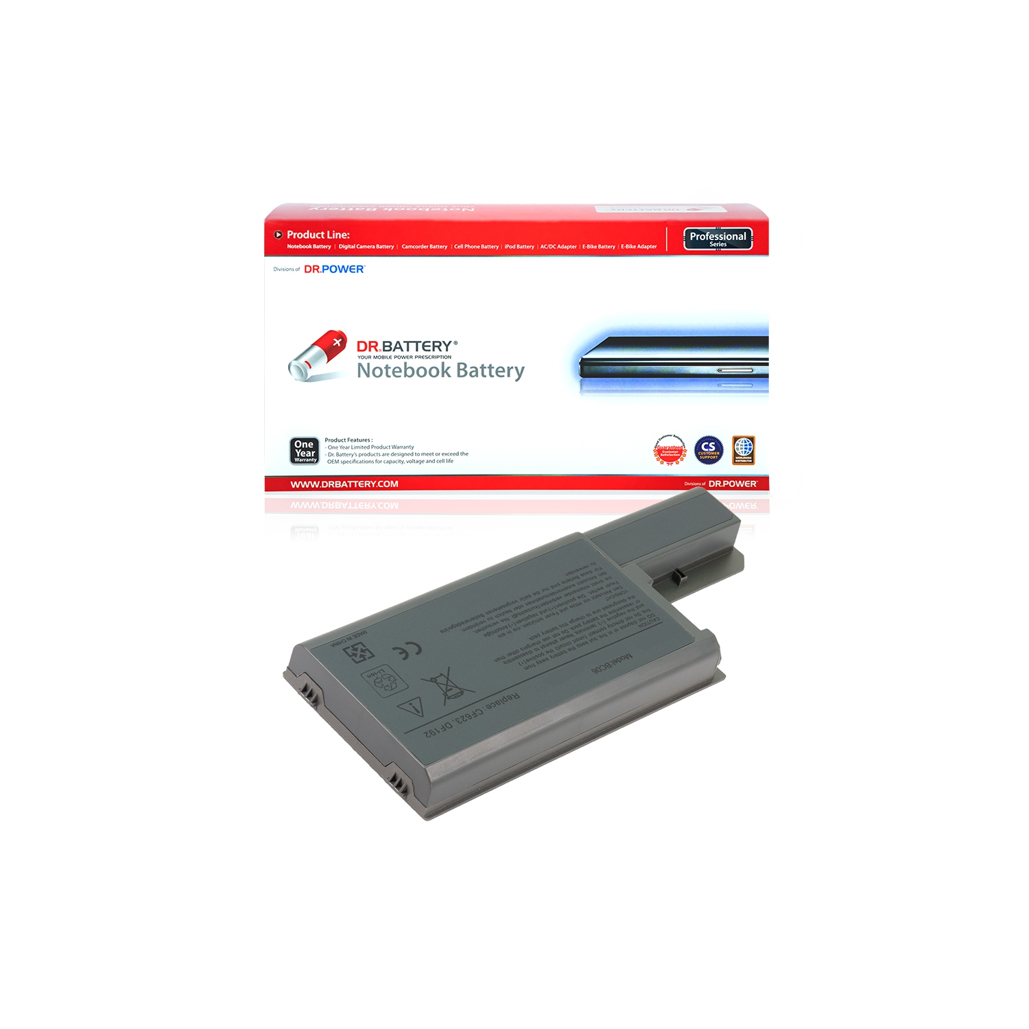 DR. BATTERY - Replacement for Dell Latitude D830 / PP04X / D531 / D531N / D820 / 999C6570F / CF623 / CF632 / CF704 / CF711 [11.1V / 4400mAh / 49Wh]