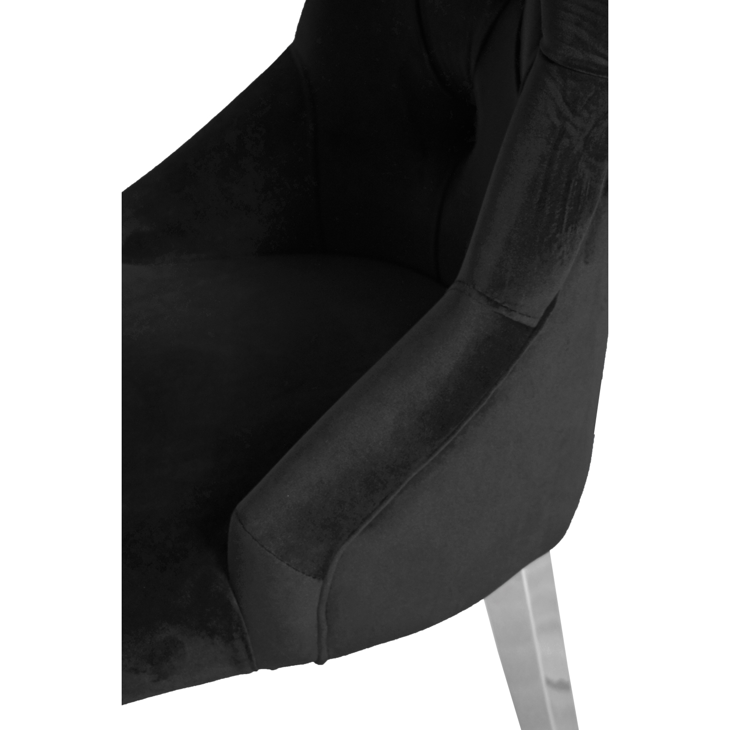 Black Velvet Monica Dining Chair with Chrome Legs