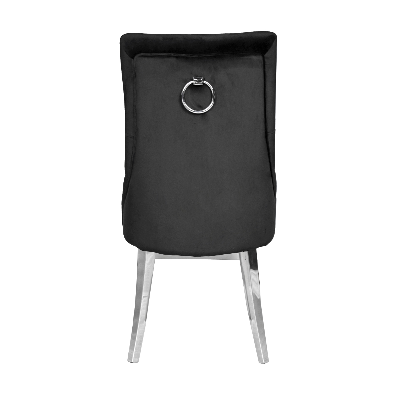 Black Velvet Monica Dining Chair with Chrome Legs