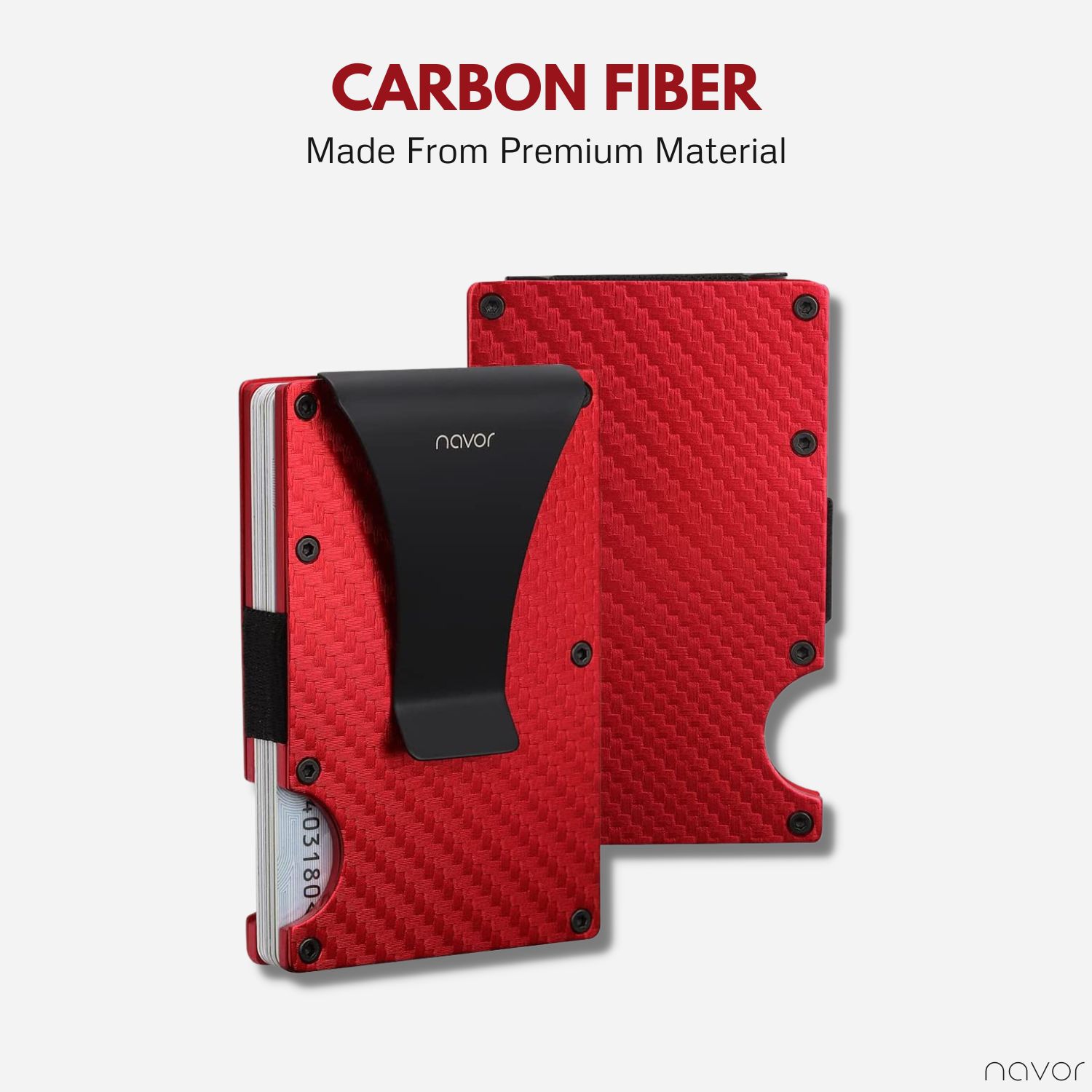 Portefeuille RFID avec pince à billets unisexe en aluminium de style minimaliste pour hommes et femmes de navor