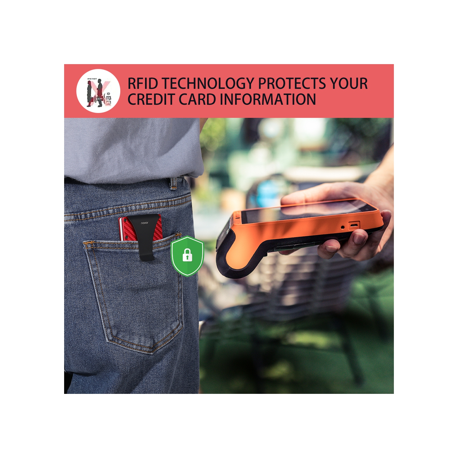 Portefeuille RFID avec pince à billets unisexe en aluminium de style minimaliste pour hommes et femmes de navor