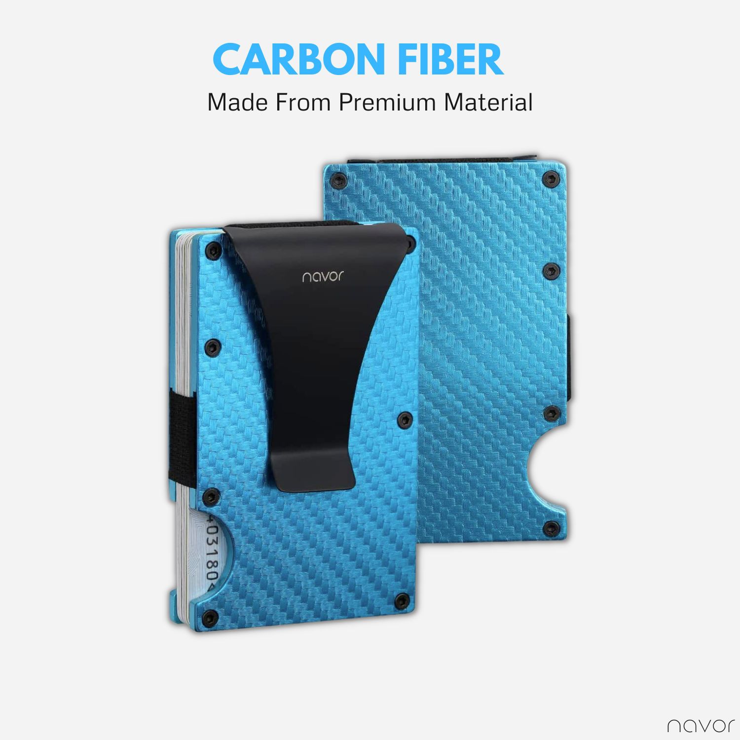 Portefeuille RFID avec pince à billets unisexe en aluminium de style minimaliste pour hommes et femmes de navor