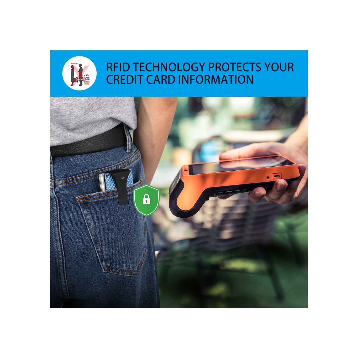 Portefeuille RFID avec pince à billets unisexe en aluminium de style minimaliste pour hommes et femmes de navor