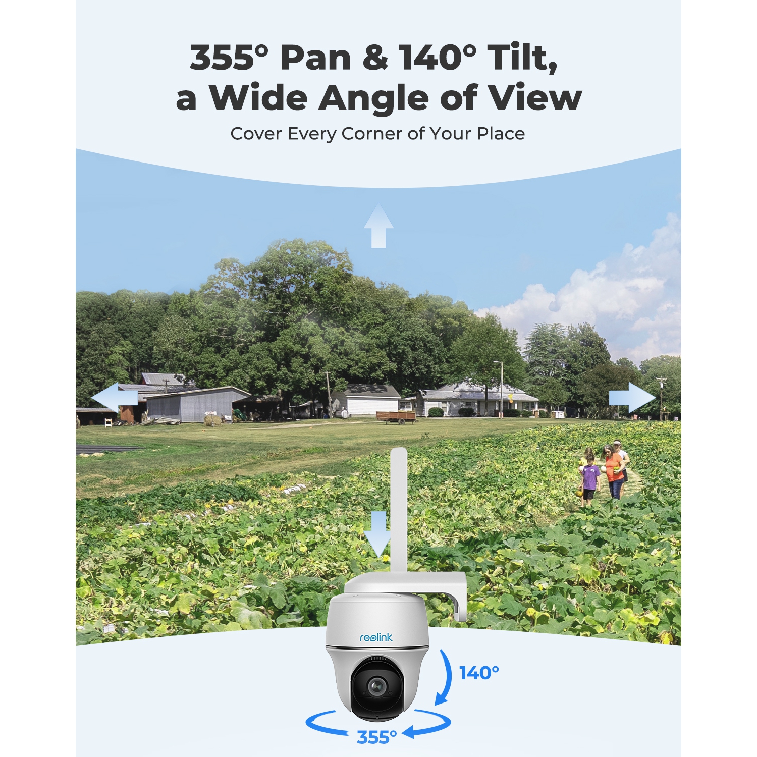 Reolink – caméra de sécurité 2K 4G LTE panoramique et inclinable, détection de personne/véhicule, alimentation par batterie/solaire, audio