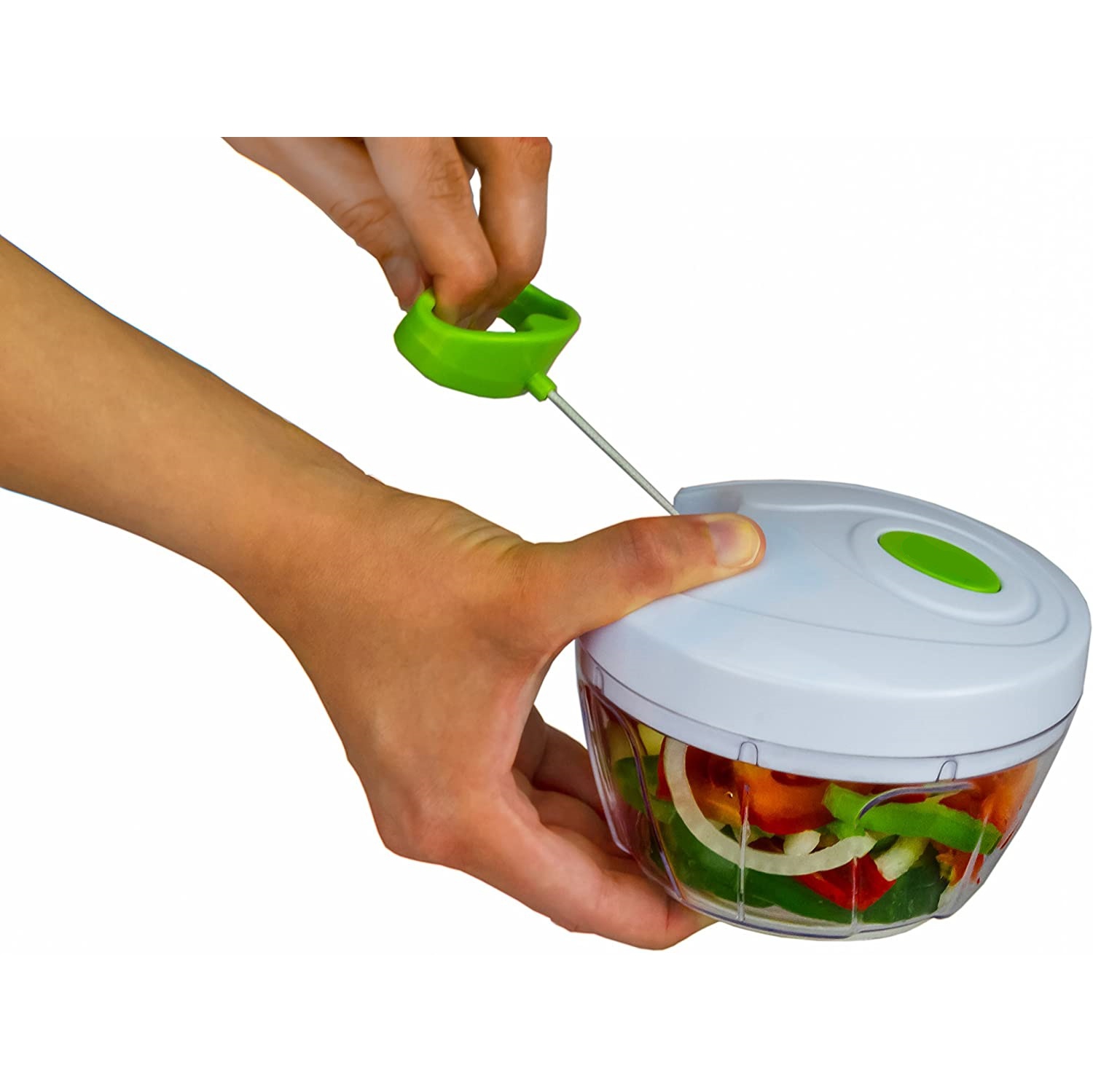 ISTAR Manual Food Chopper, Hand Pull String Vegetable Slicer Onions Cutter, Durable BPA free food safe material