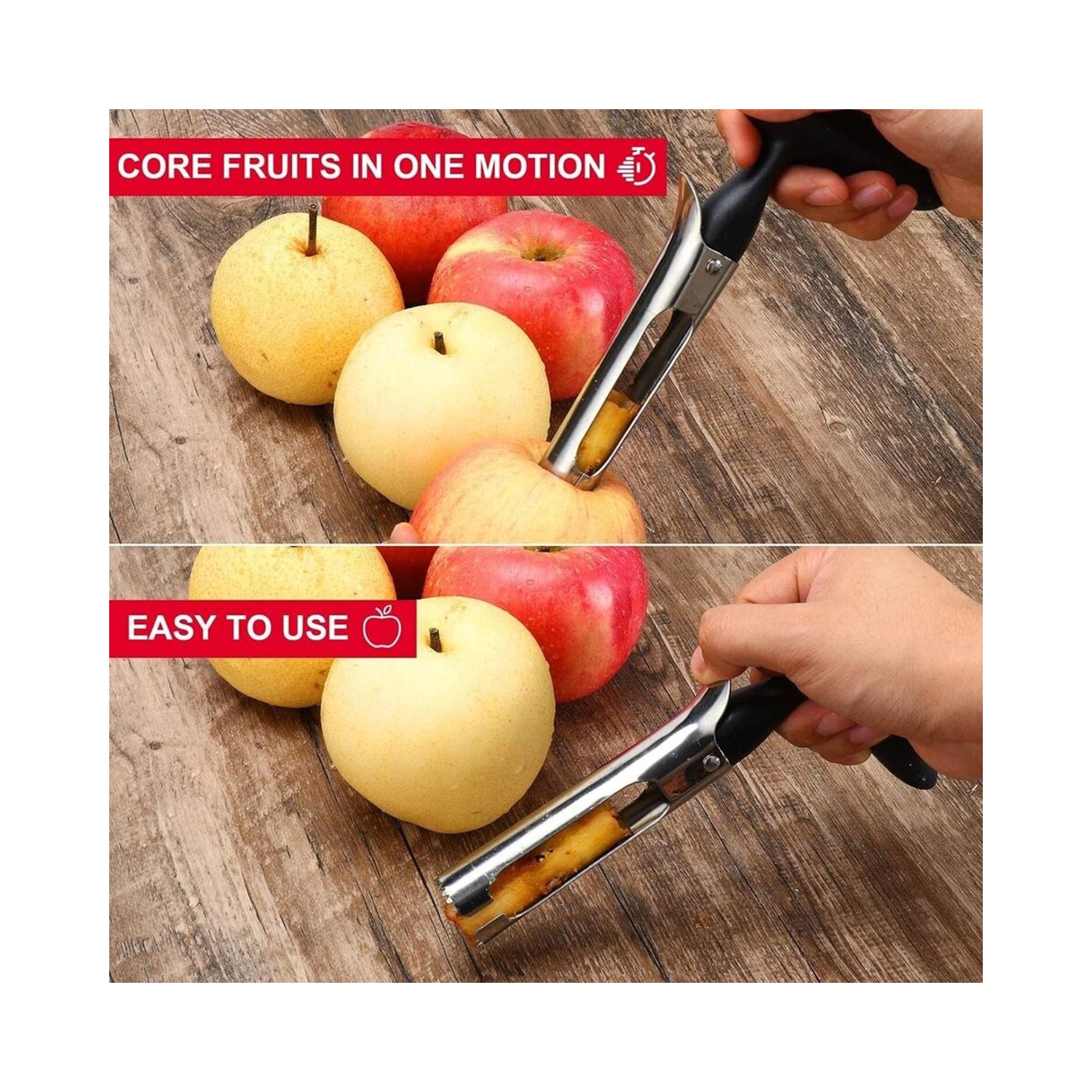 ISTAR Apple Corer Stainless Steel, Soft Handle, Premier Apple Corer Remover for Pears, Bell Peppers, Fuji, Honey crisp, Gala & Cupcake, Best Kitchen
