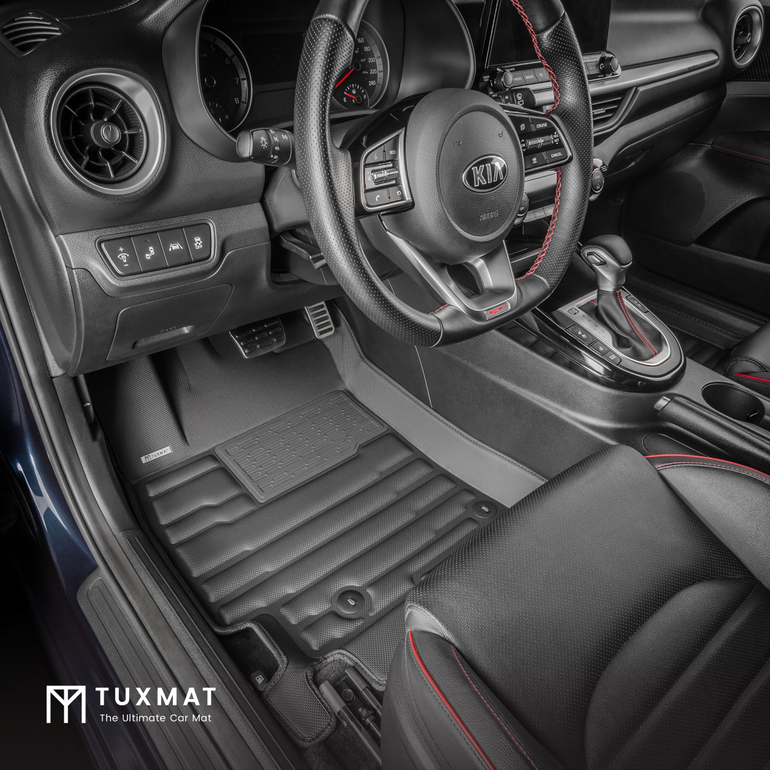 TuxMat - For Kia Forte/Forte5 2019-2024 Models - Custom Car Mats - Maximum Coverage, All Weather, Laser Measured - This Full Set Includes 1st and 2nd