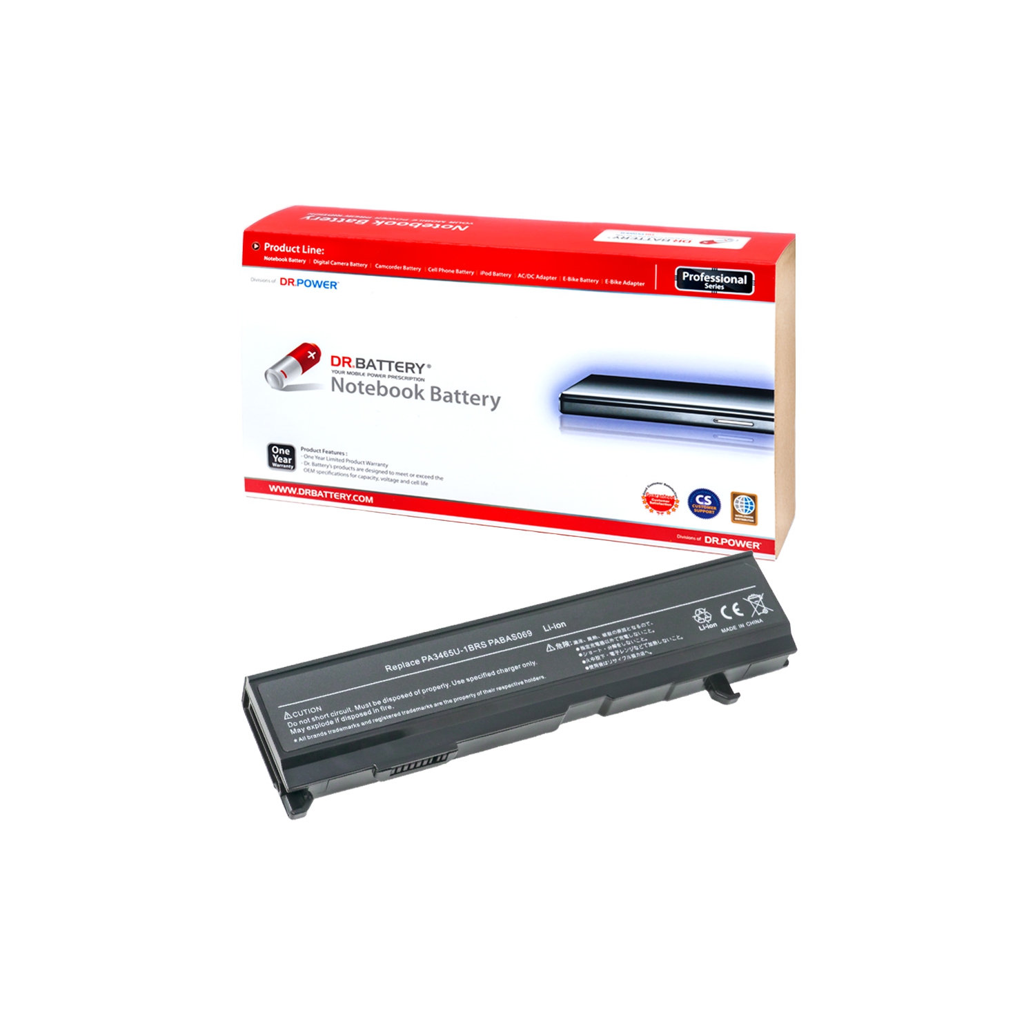 DR. BATTERY - Replacement for Toshiba Satellite A110 / A130 / A135 / A80 / PA3457U-1BRS / PA3465 / PA3465U / PA3465U-1BAS [10.8V / 4400mAh / 48Wh]