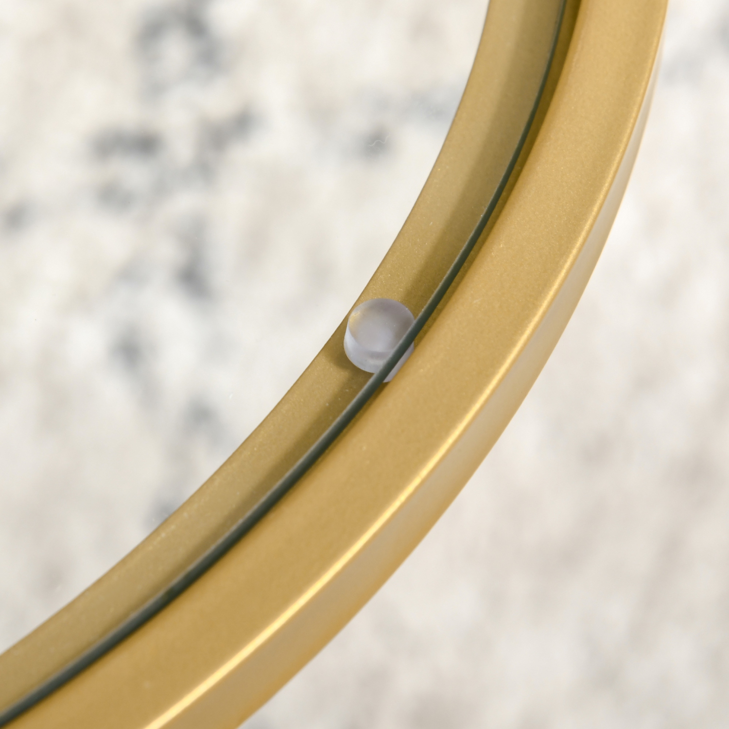 Homcom Lot de 2 tables basses gigognes avec base en métal, table d'appoint ronde avec plateau en verre trempé pour salon, chambre, doré