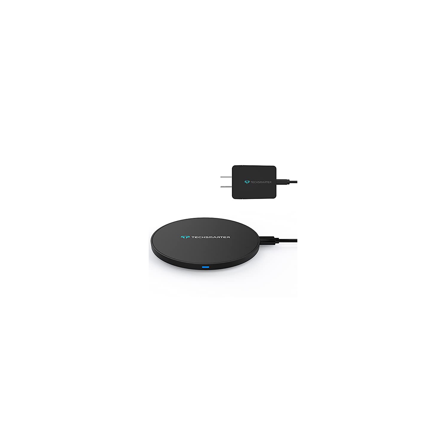 Techsmarter 15W Fast Charging Wireless Charger Pad. Compatible with Apple iPhone 12, 11, X, XR, XS, 8 Samsung Galaxy S21, S...