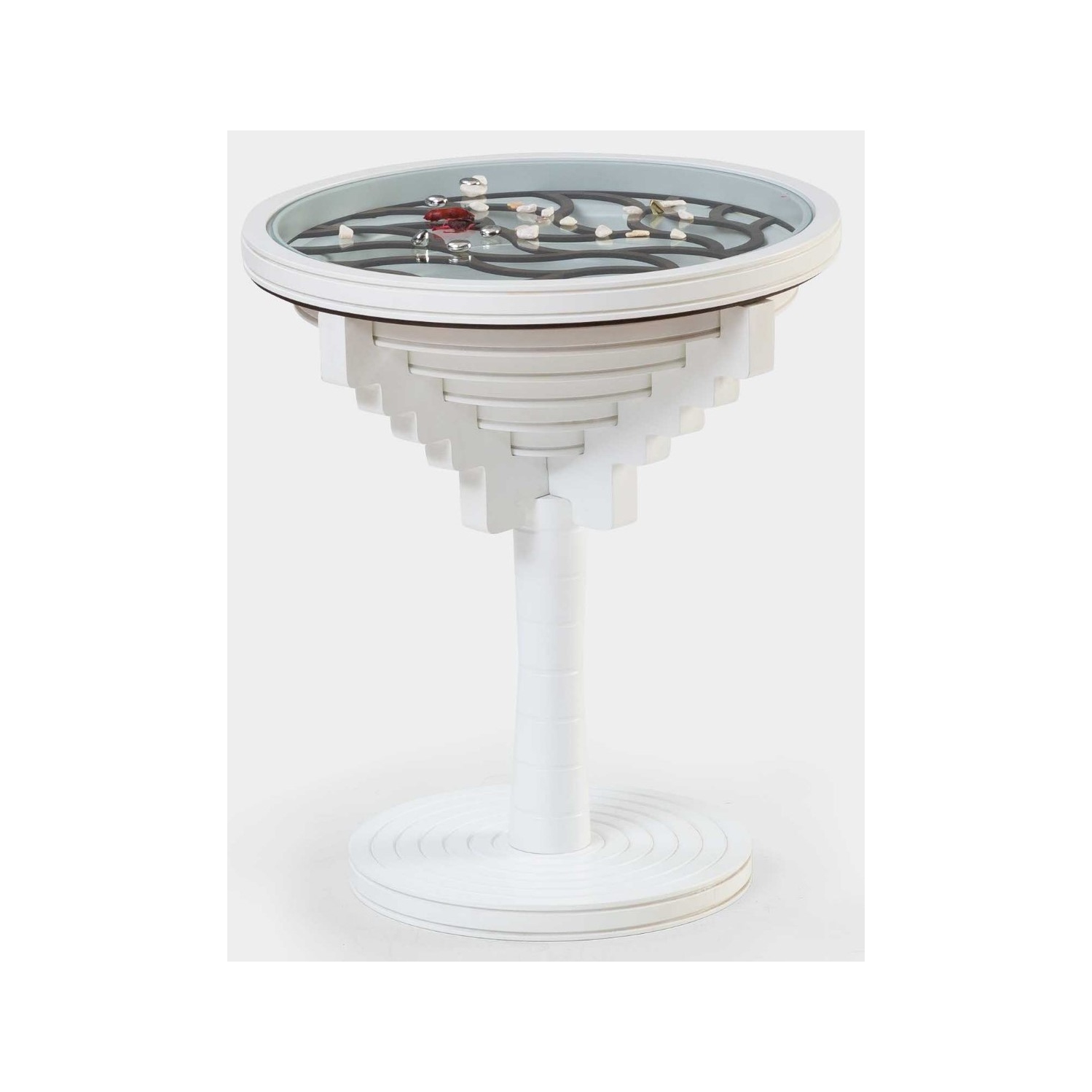 White Ice Pond End Table