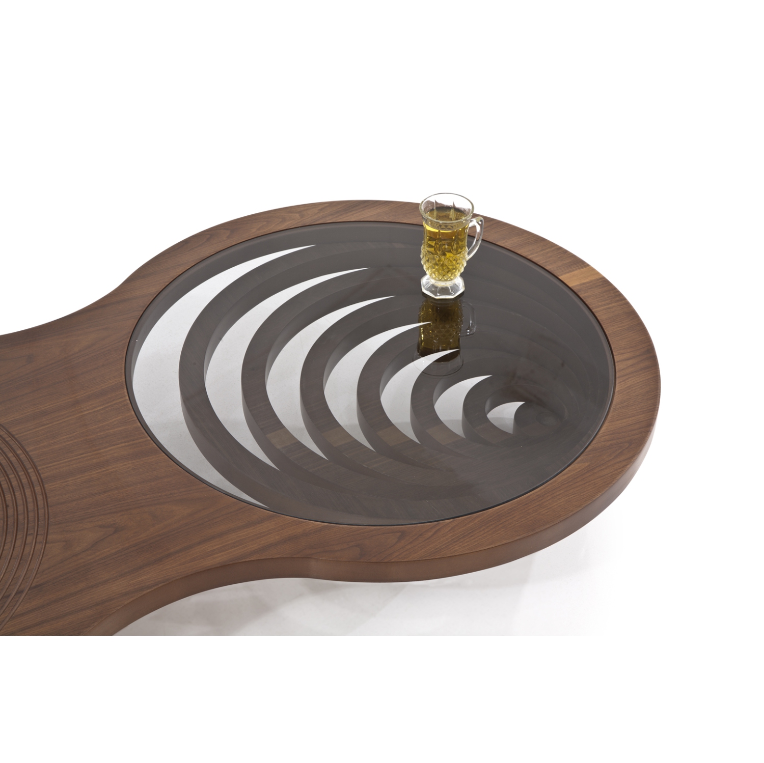 Table basse très élégante en bois et en verre - 52 po