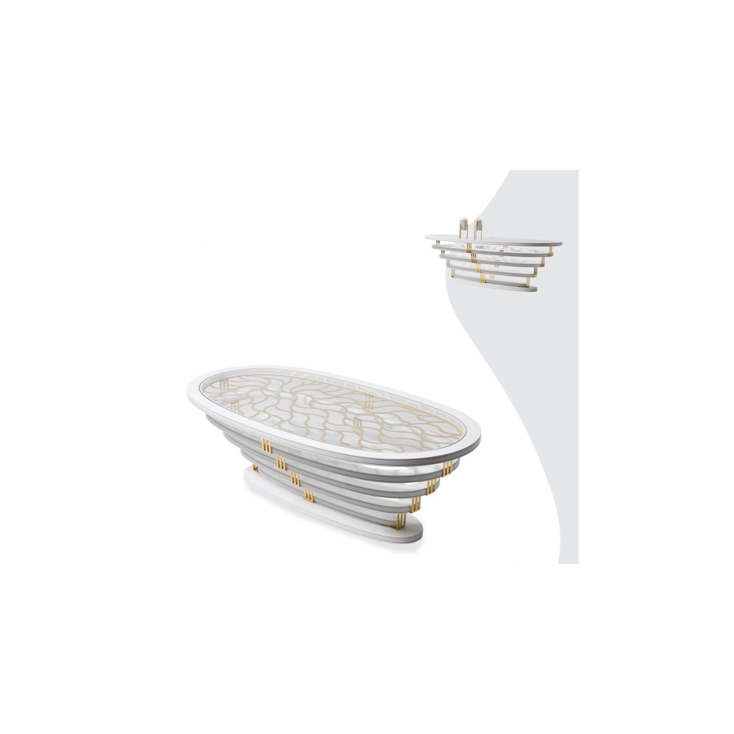 Set Ice Pond Coffee Table + End Table