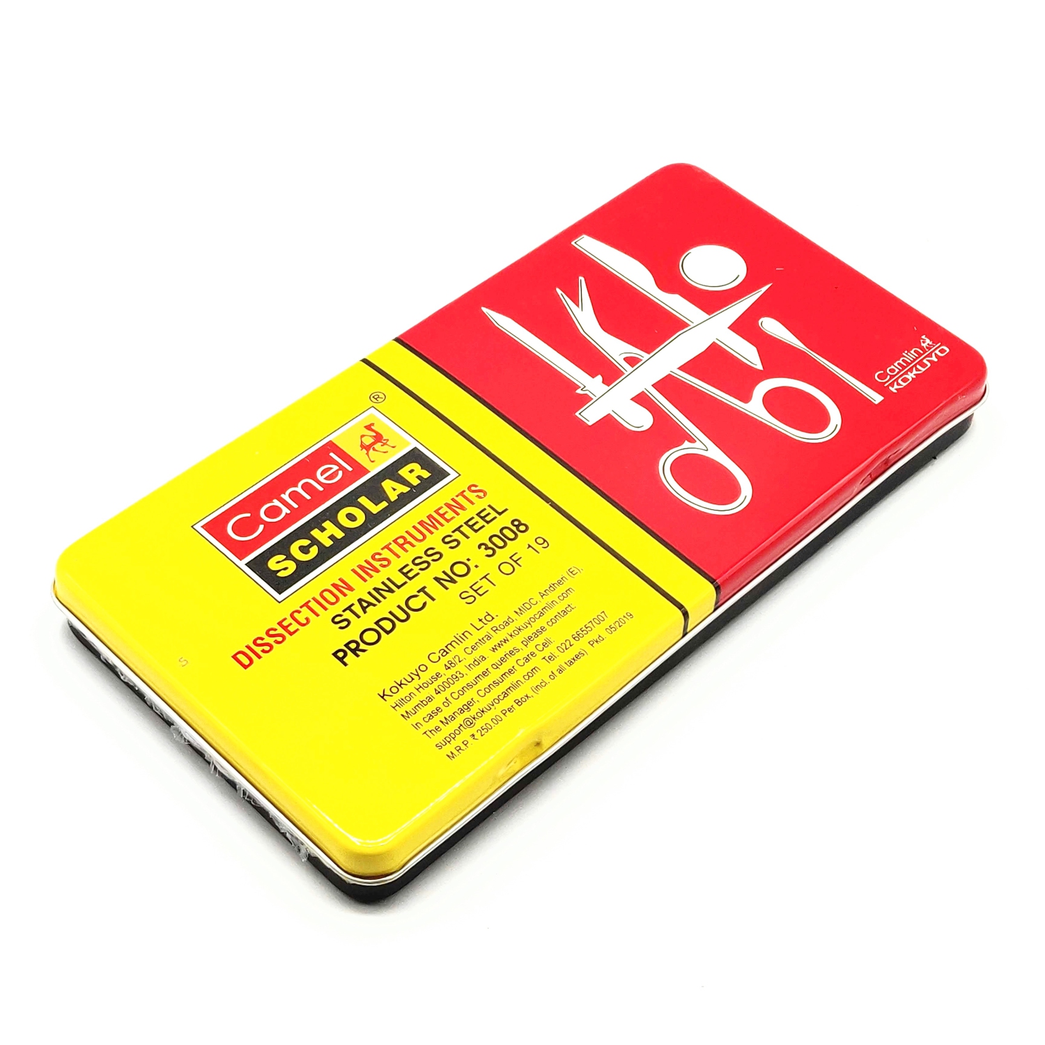 Camlin Scholar Dissection Instruments Stainless Steel Geometry Box For Biology Students