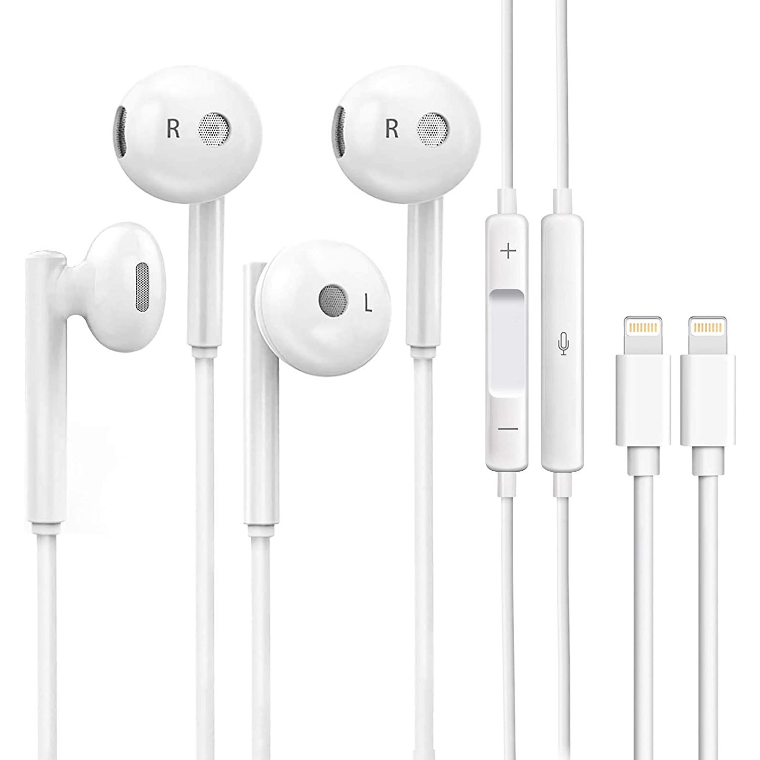 Headphones/Earbuds/Earphones Wired for iPhone Noise Isolating Earphones Built-in Microphone with Remote & Micphone Compatible with iPhone 7/7plus 8/8plus X/Xs/XR/Xs max/11/12/pro/se iPad/iPod-7 