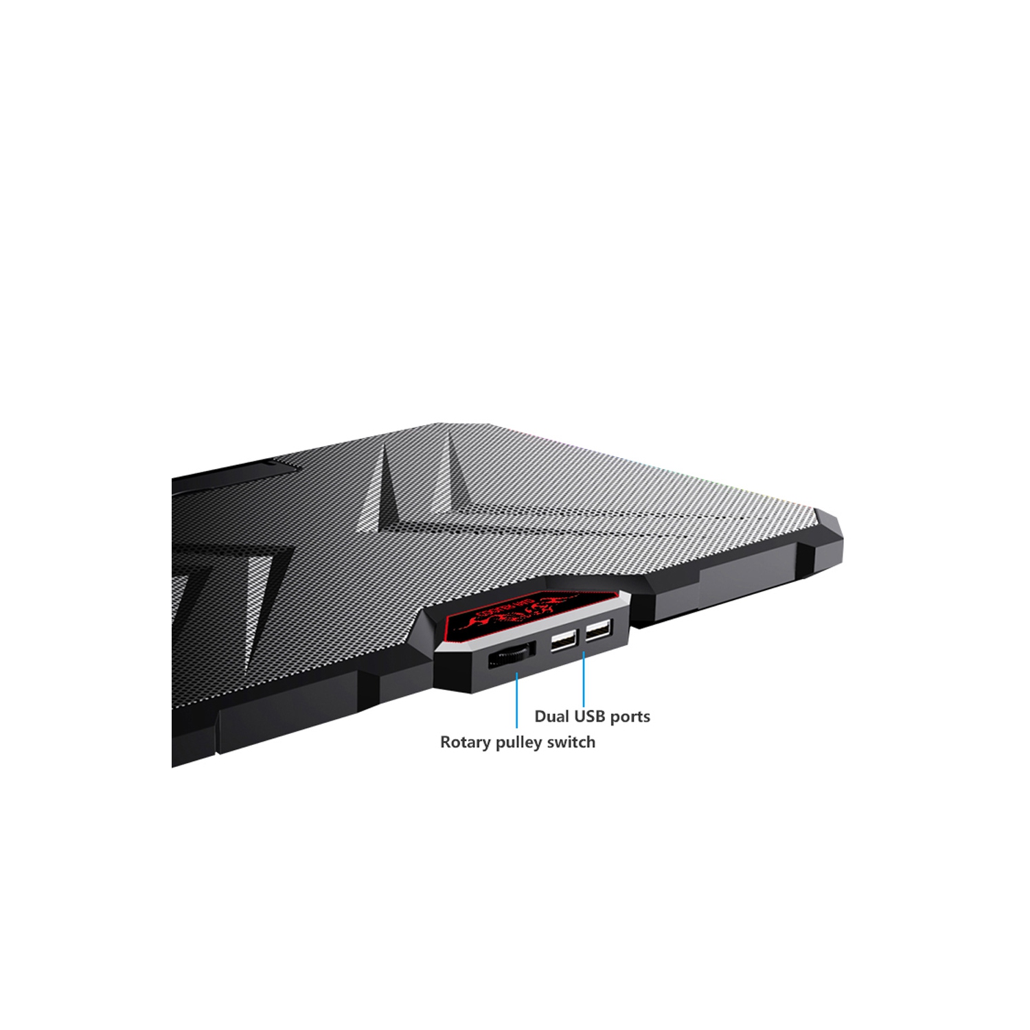 RGB Laptop Cooling Pad for 11"-17.3" Notebook Laptop Cooler with 2 Big Quiet Cooling Fans - axGear