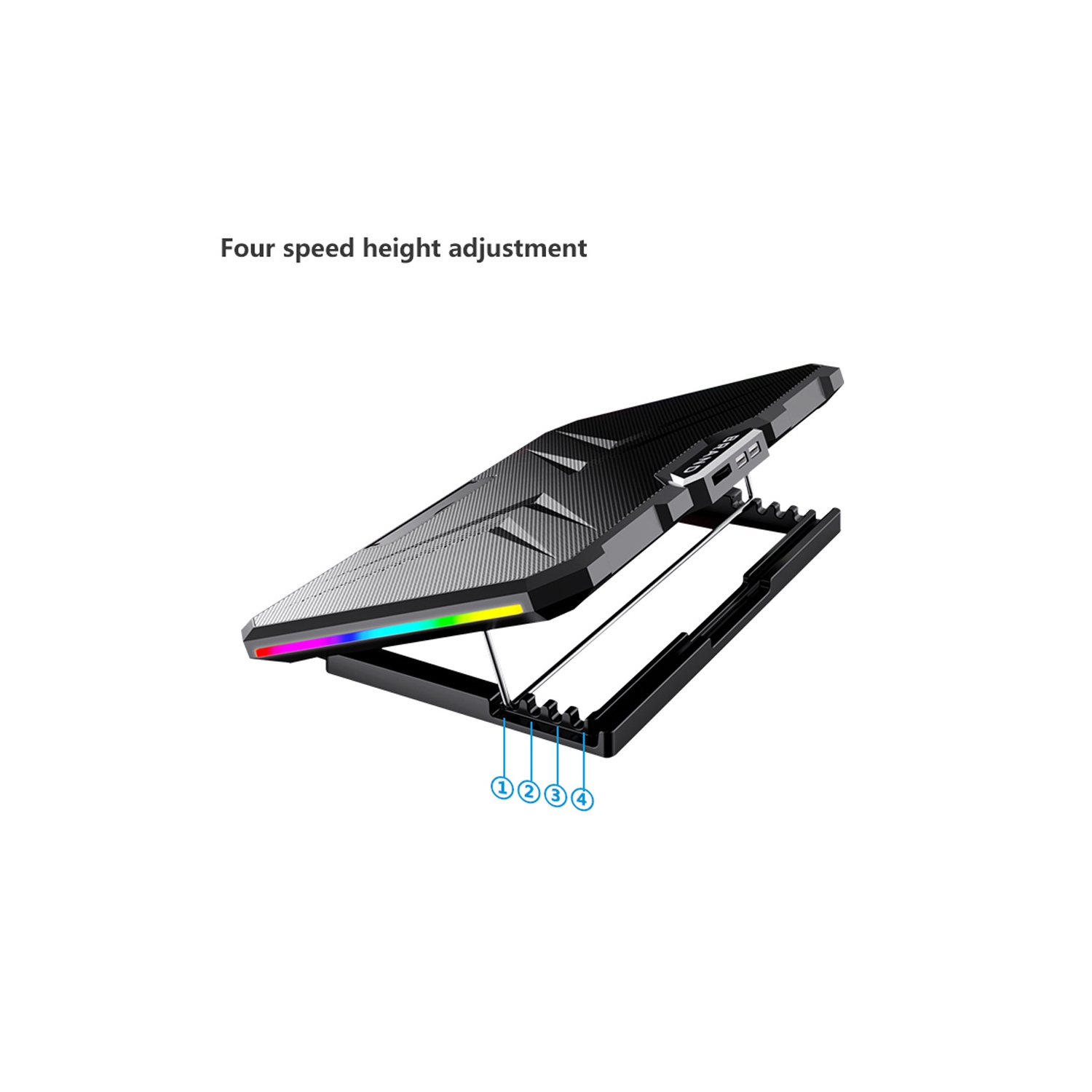 RGB Laptop Cooling Pad for 11"-17.3" Notebook Laptop Cooler with 2 Big Quiet Cooling Fans - axGear