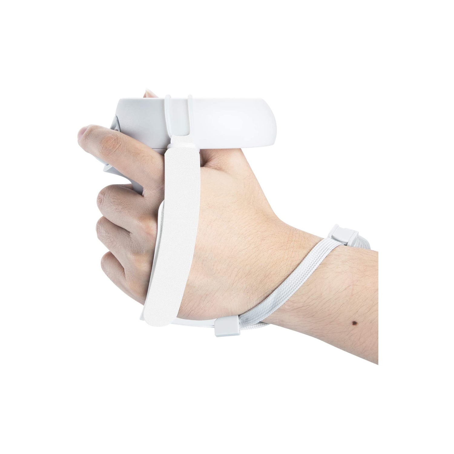 1 Pair Adjustable Hand Grip Strips Accessories for Oculus Quest 2 VR Gaming Headset Controller Handle Dropping Prevention White - axGear