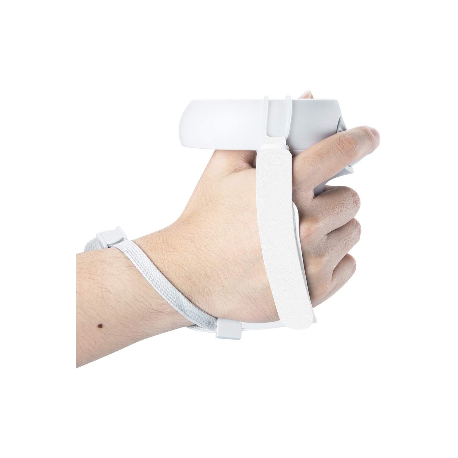 1 Pair Adjustable Hand Grip Strips Accessories for Oculus Quest 2 VR Gaming Headset Controller Handle Dropping Prevention White - axGear
